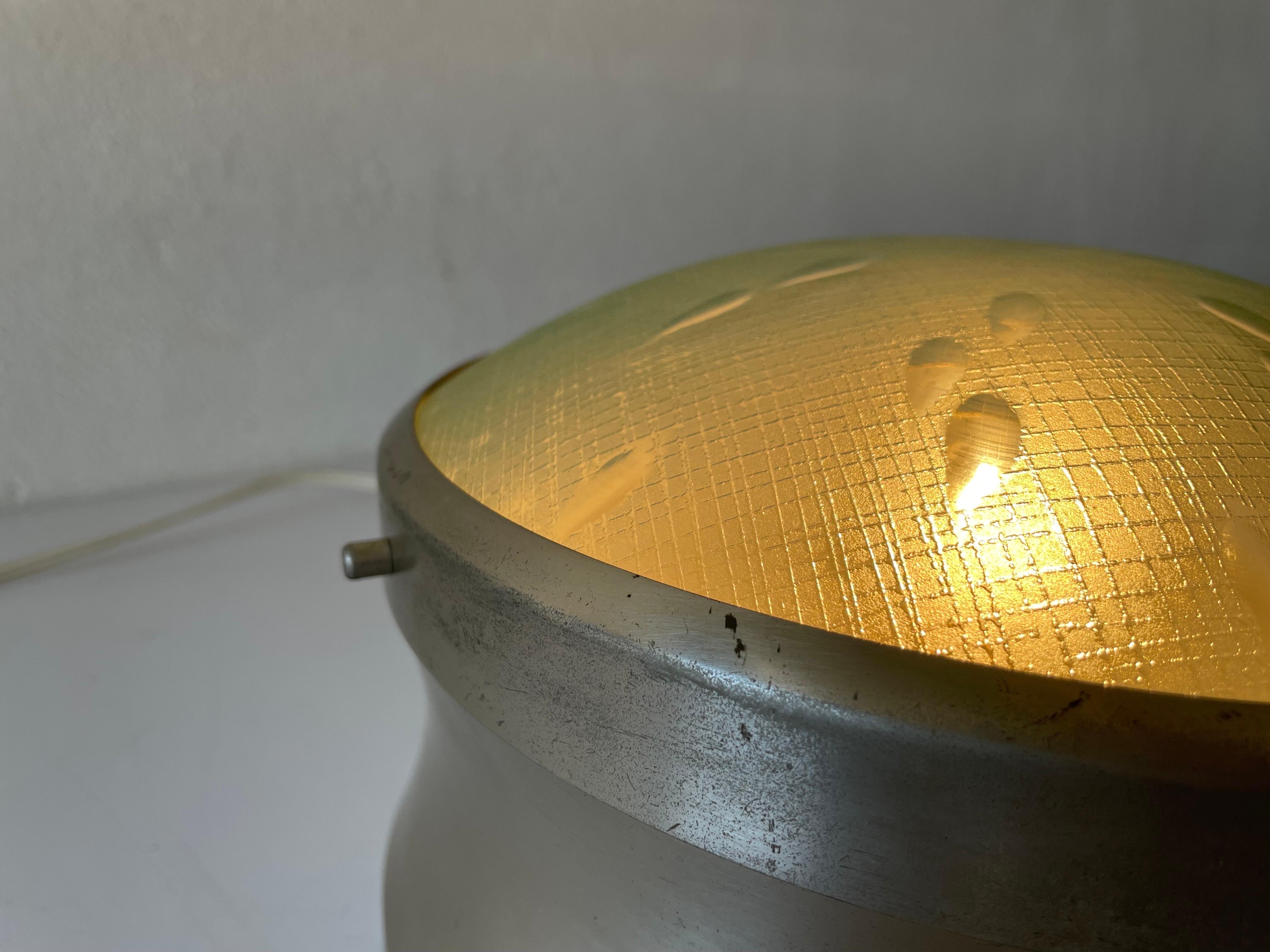 Industrial Type Green Glass Flush Mount Light, 1960s, Italy For Sale 6