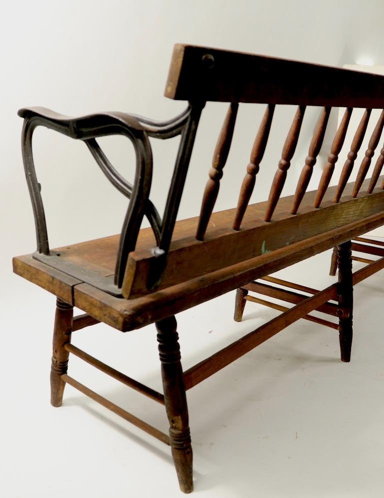 Industrial Victorian Reversible Train Station Bench For Sale At