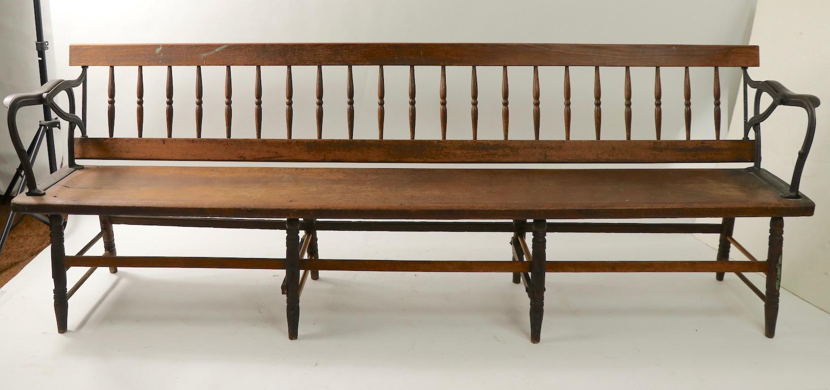 American  Industrial Victorian Reversible Train Station Bench