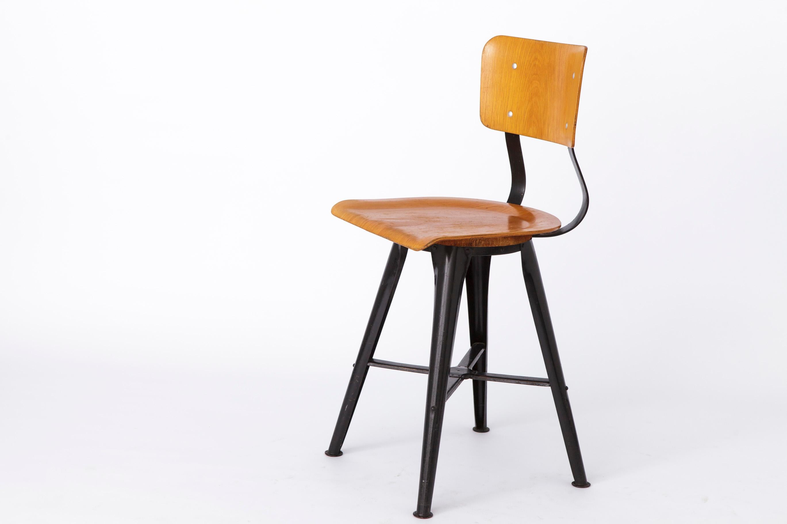 Polished Industrial Vintage Bar Stool 1970s - Germany For Sale
