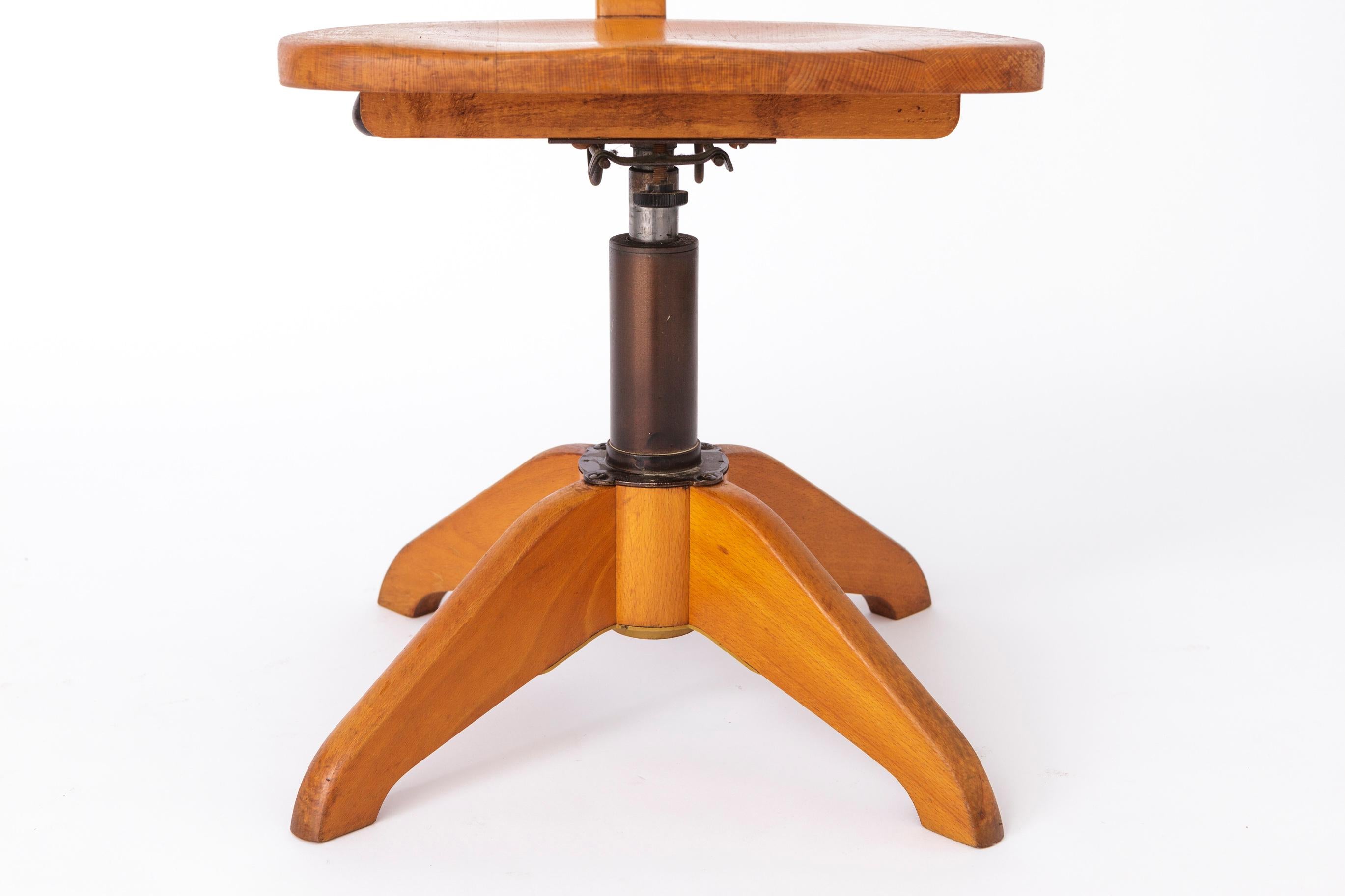 Silla Industrial Vintage Años 50 - Diseño Alemán Pulido