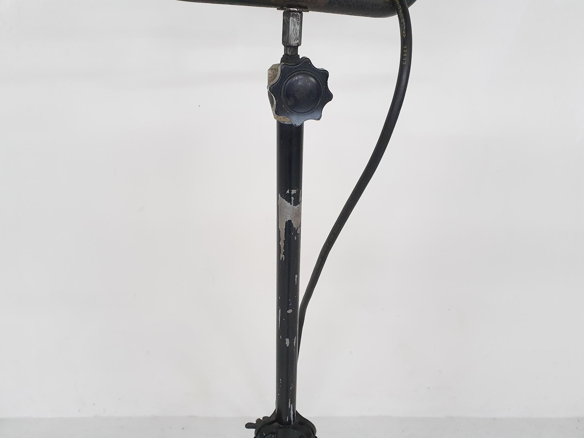 Belgian Industrial Vintage Film Studio or Theatre Light with Metal Stand by ADB For Sale