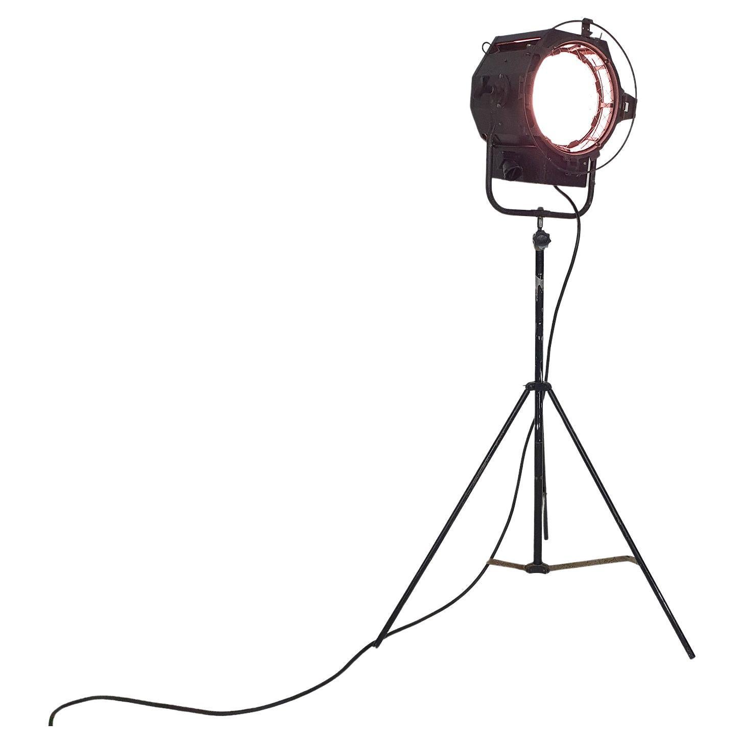 Industrial Vintage Film Studio or Theatre Light with Metal Stand by ADB For Sale