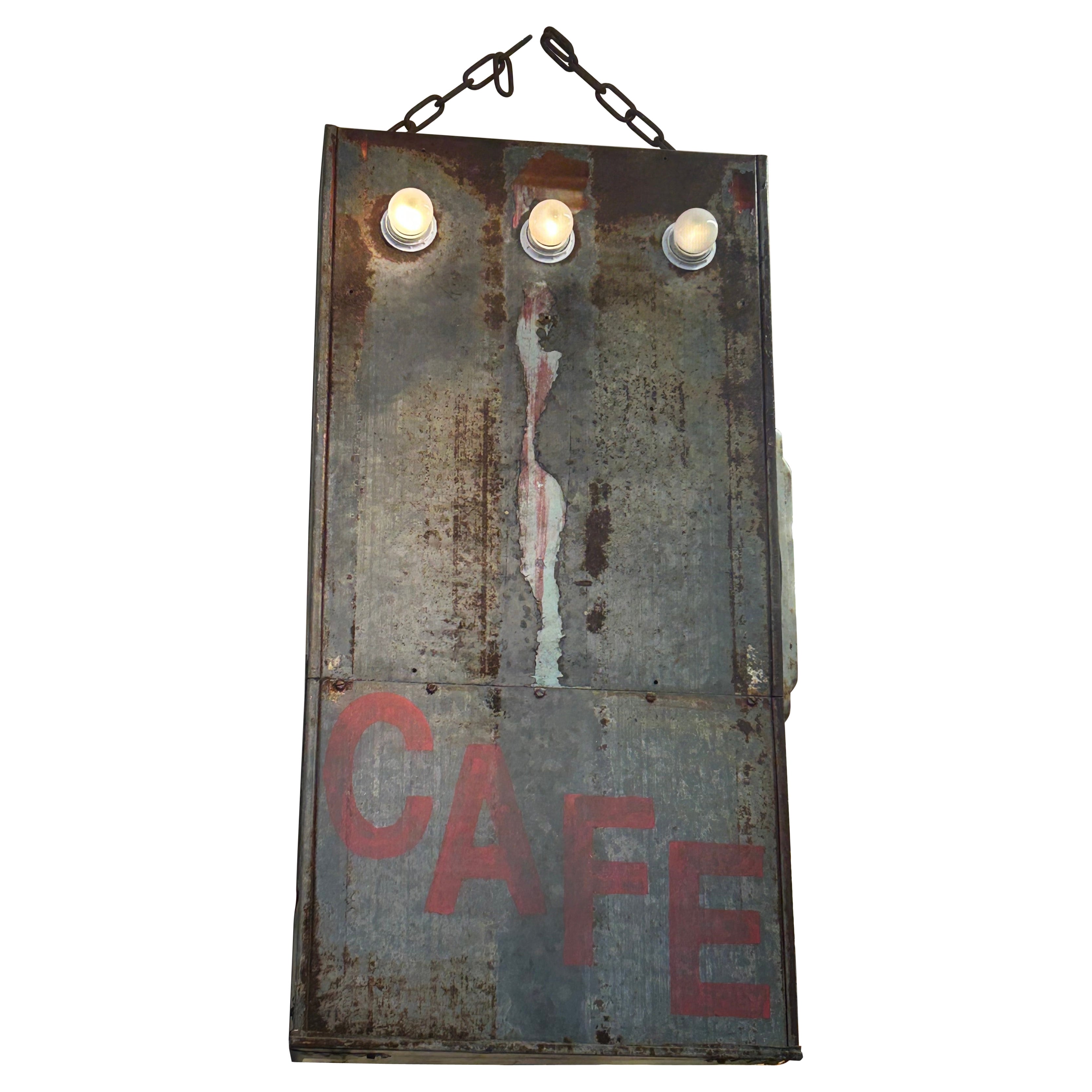 Industrial Vintage Fragment from Retro Cafe Neon Sign