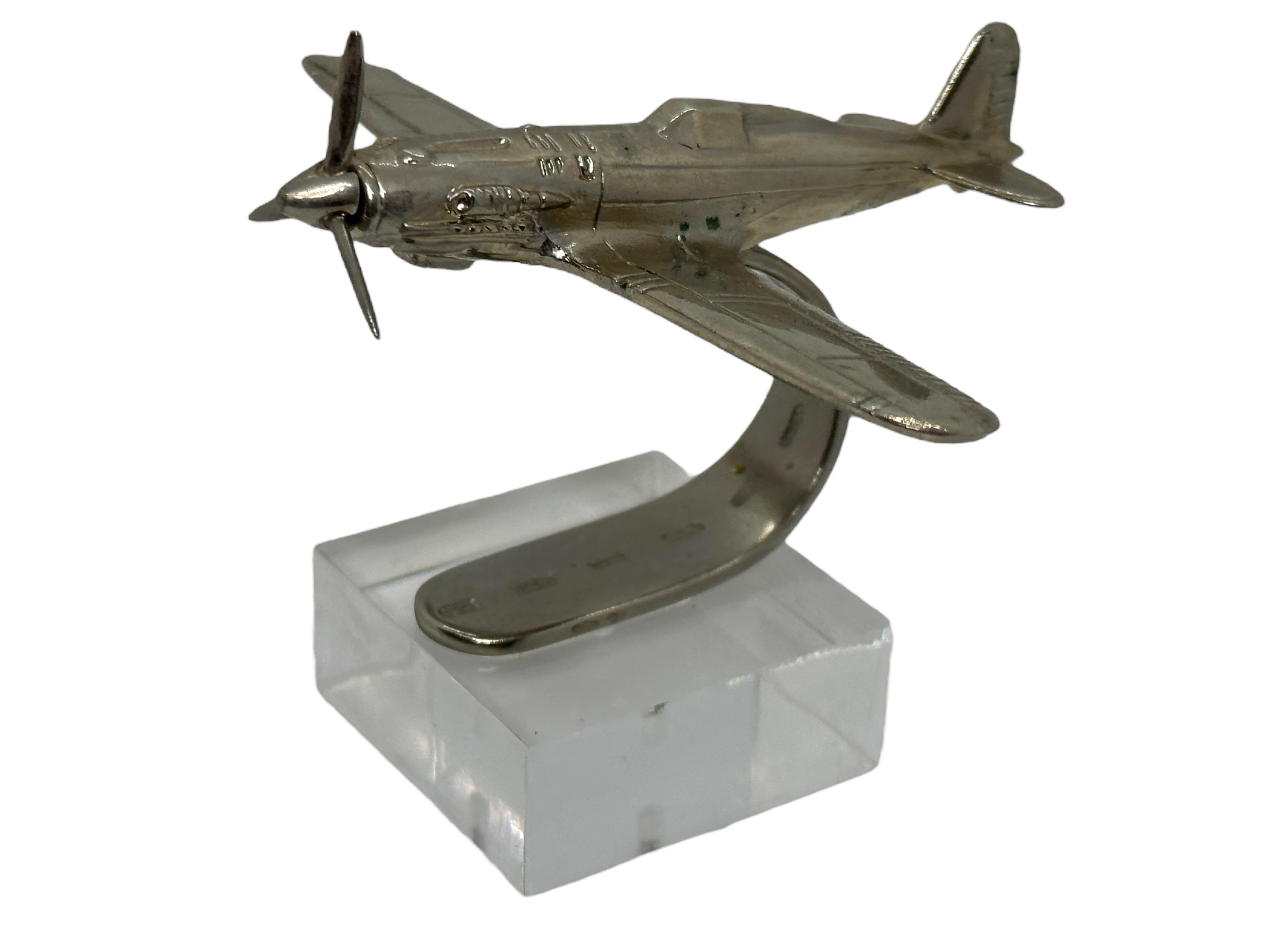 Statue d'article de bureau industriel vintage en métal pour avion, c. 1980 en vente 2