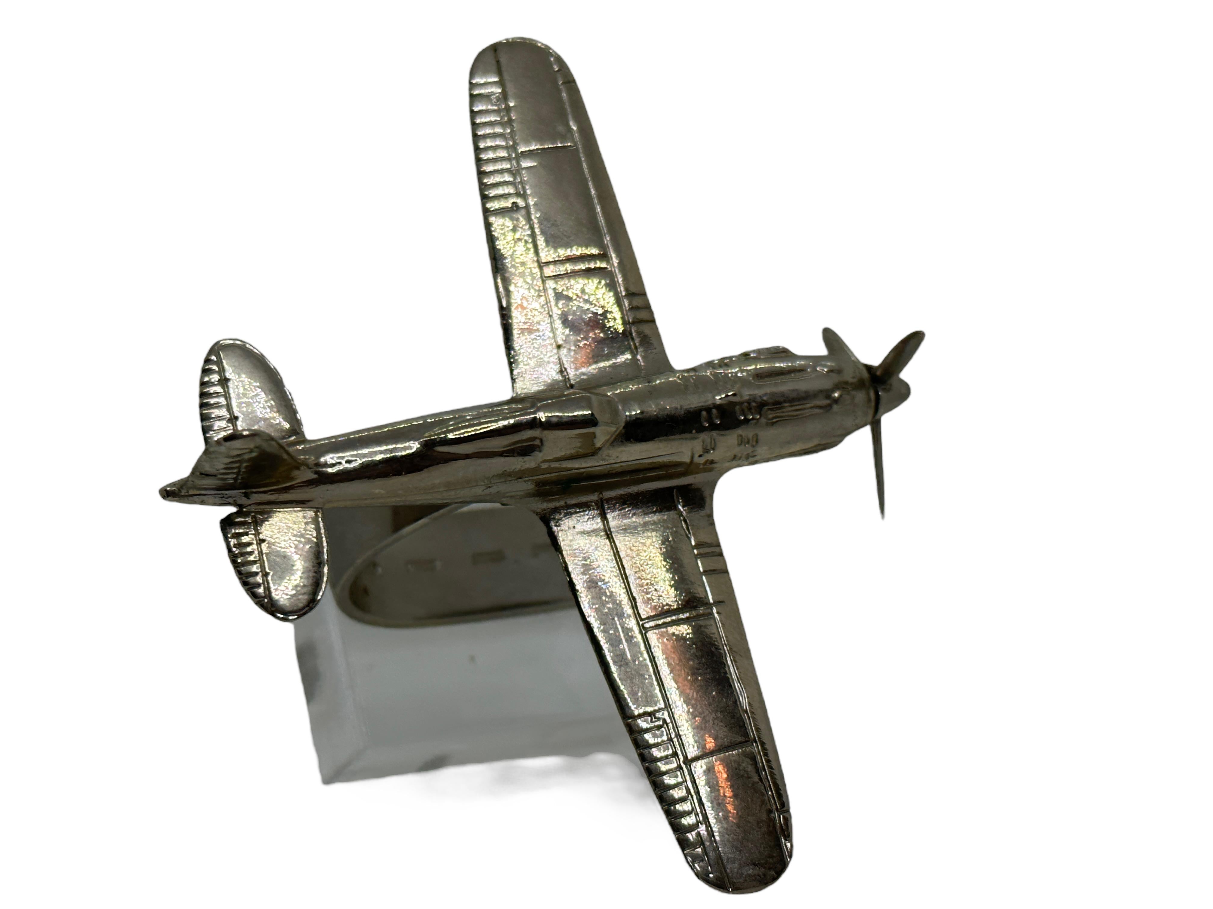 Industrial Vintage Metal Aircraft Plane Model Desk Item Statue, circa 1980s For Sale 4