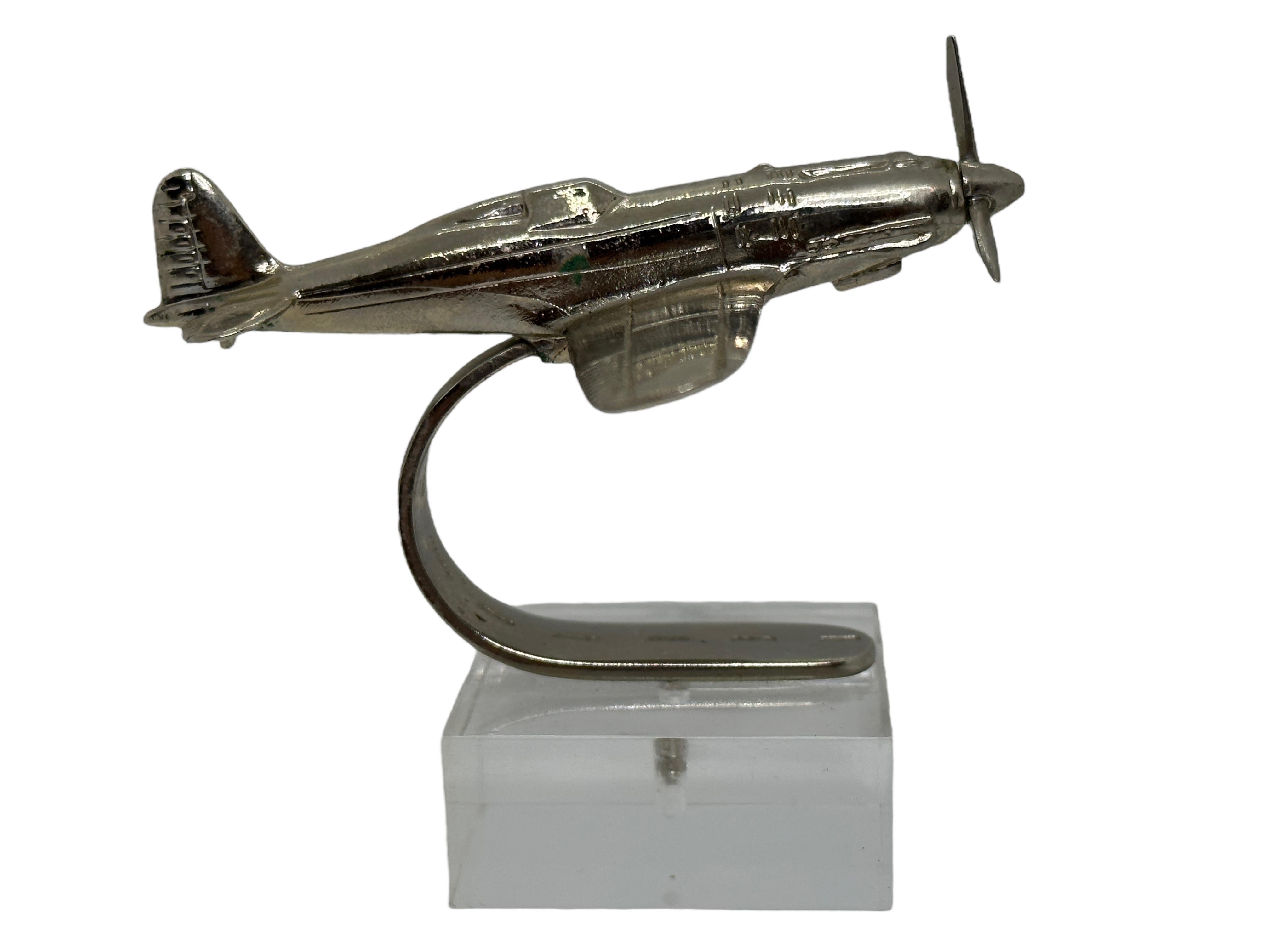 Late 20th Century Industrial Vintage Metal Aircraft Plane Model Desk Item Statue, circa 1980s For Sale