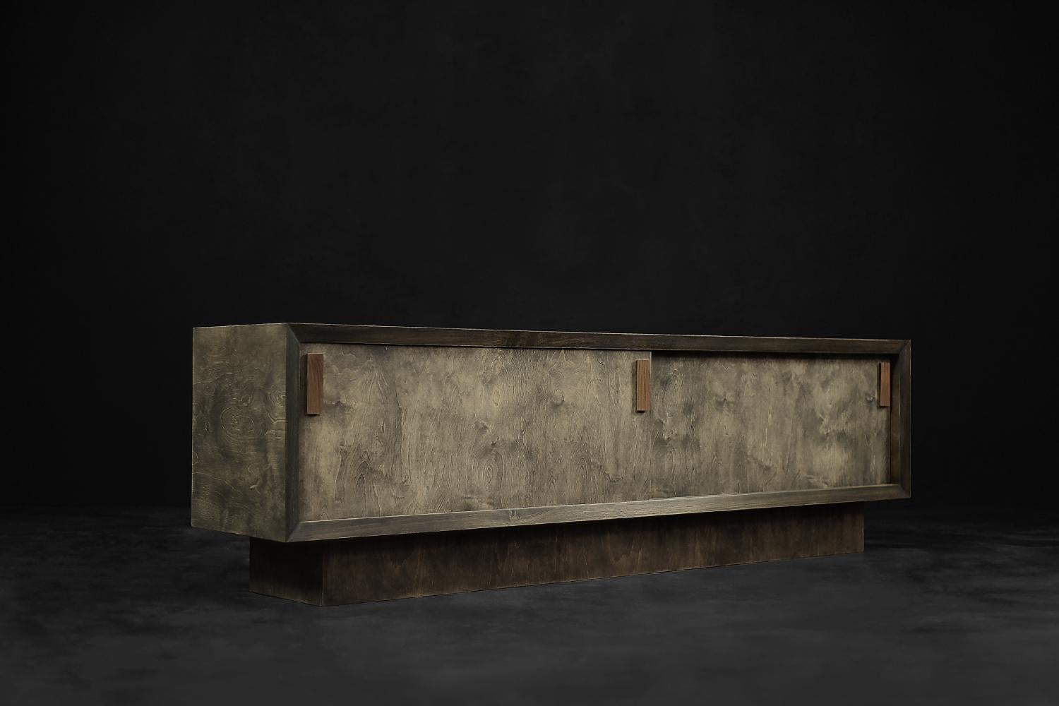 Industrial Vintage Mid-Century Scandinavian Brutalist Raw Poplar Sideboard For Sale 3