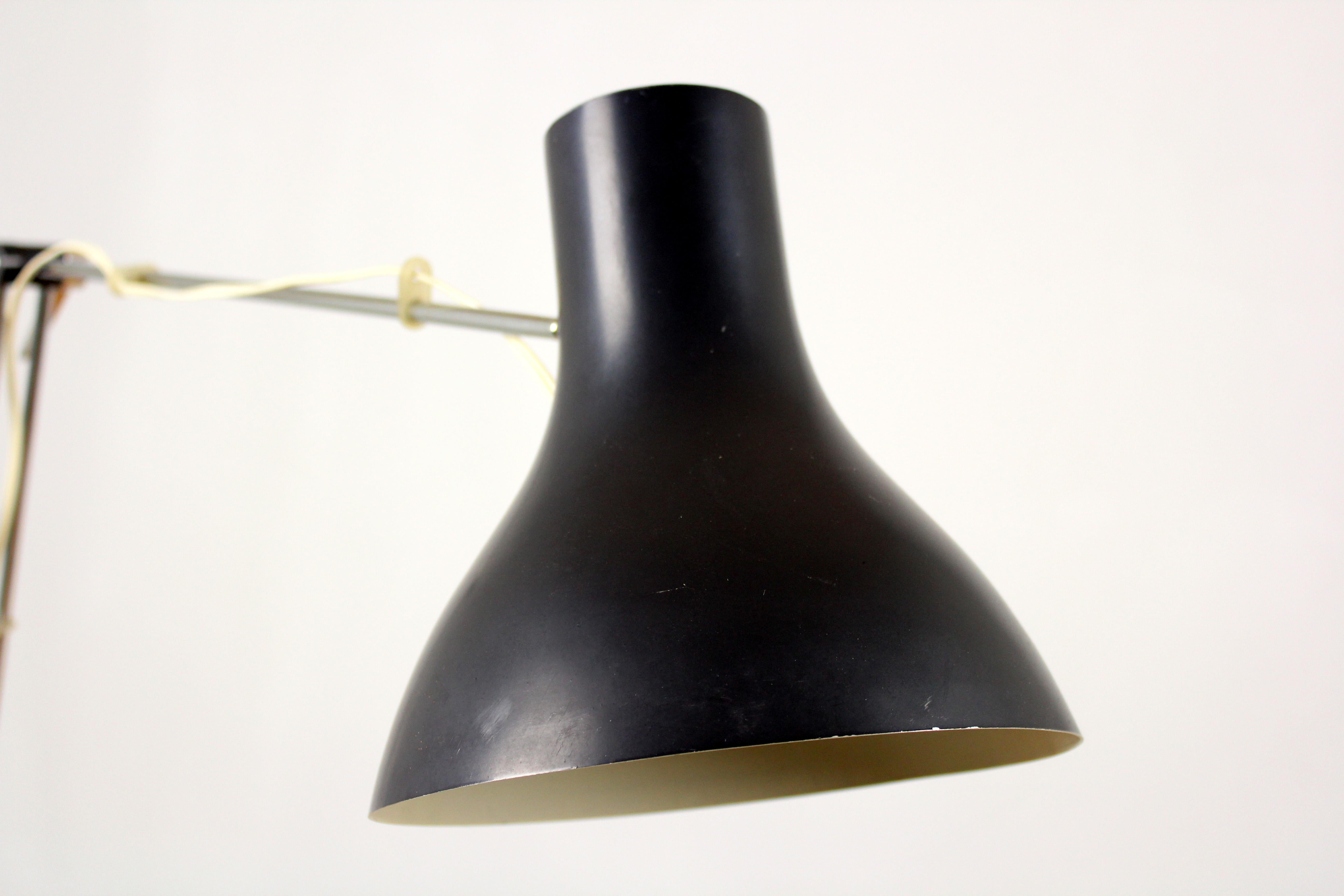 Czech Industrial Vintage Workshop Metal High Lamp by Josef Hurka for Napako, 1960s