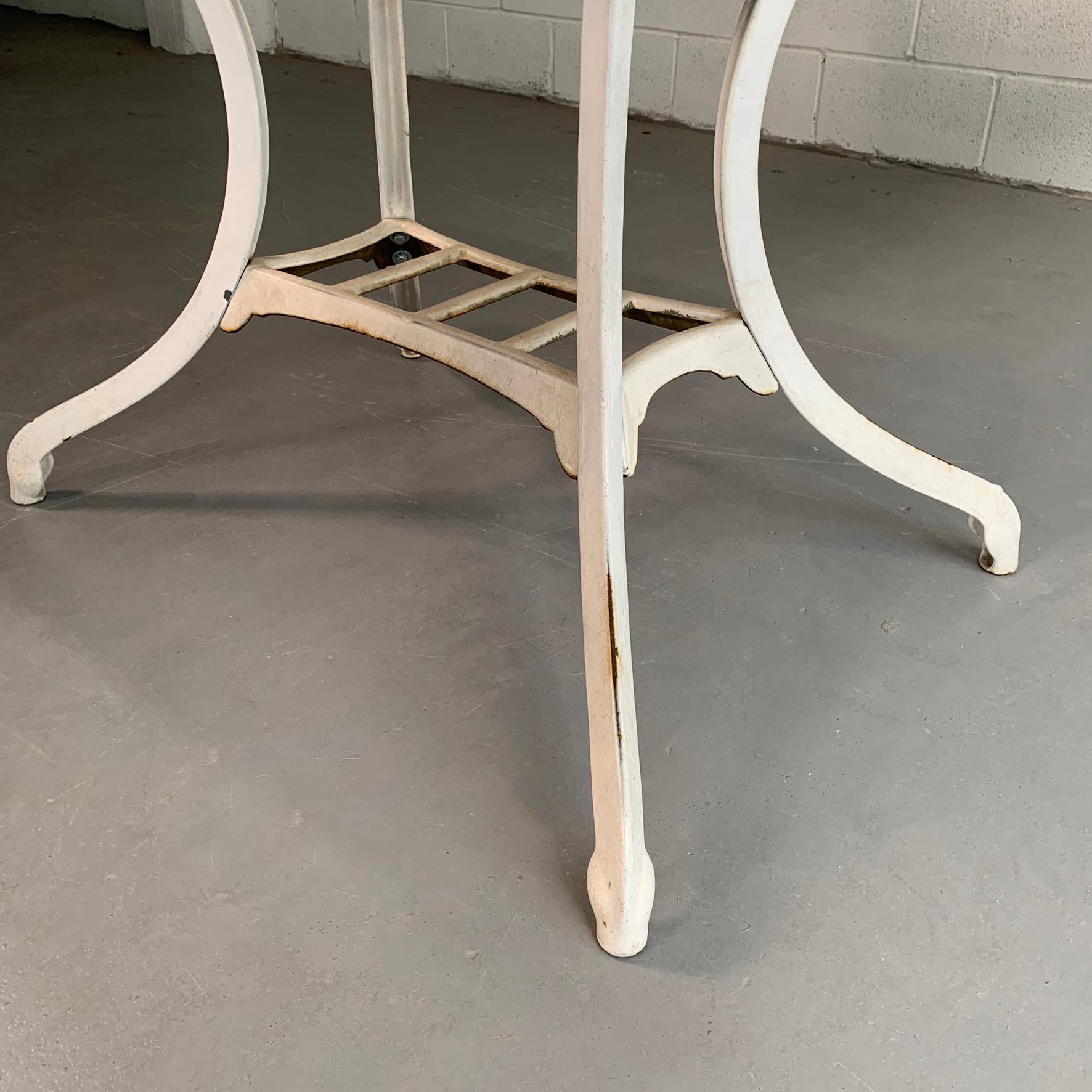 Industrial Vitrolite and Enameled Cast Iron Table For Sale 3
