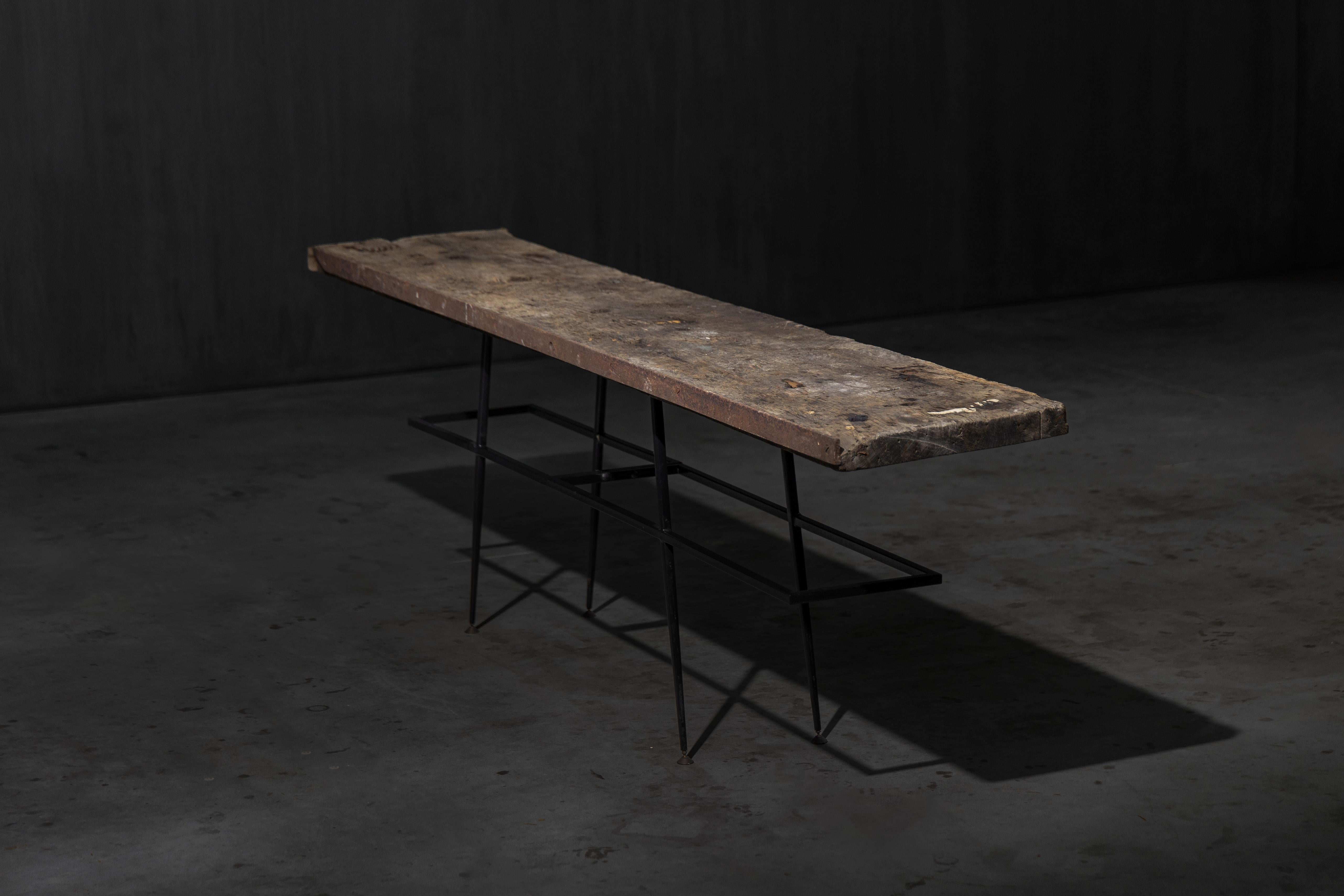 Industrial Wabi Sabi Console Table, France, 21st Century For Sale 4