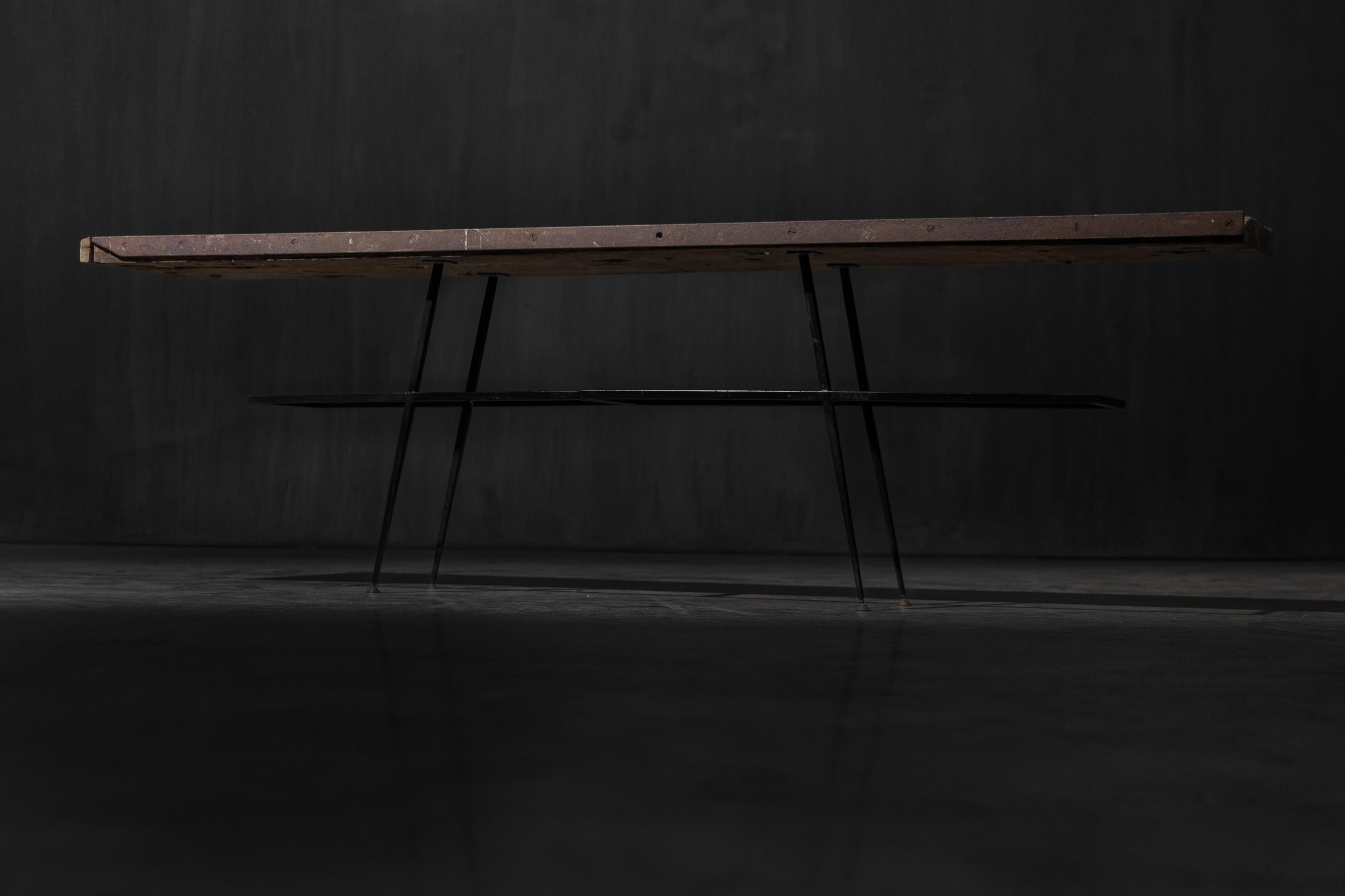 Industrial Wabi Sabi Console Table, France, 21st Century For Sale 6