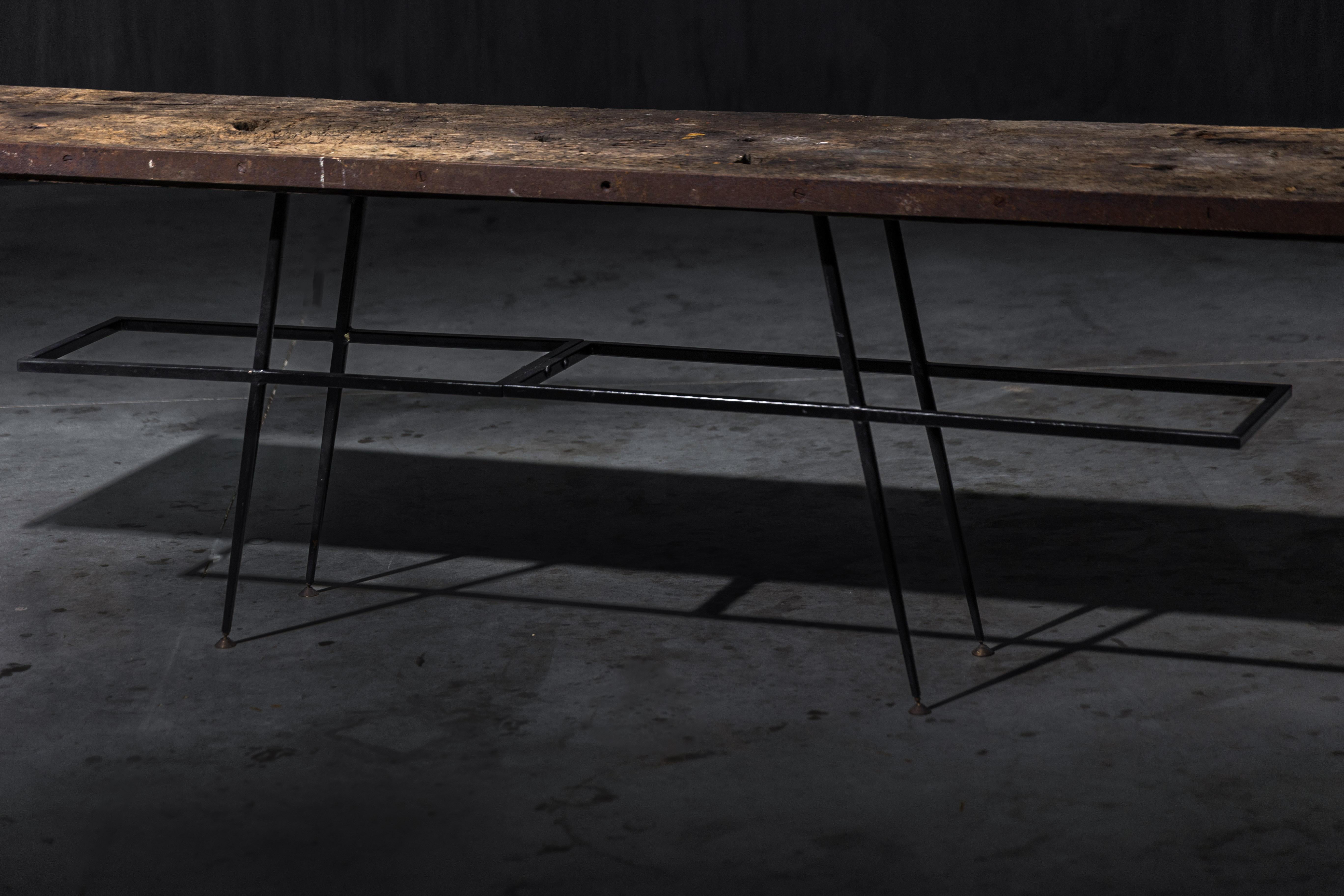 Industrial Wabi Sabi Console Table, France, 21st Century For Sale 7