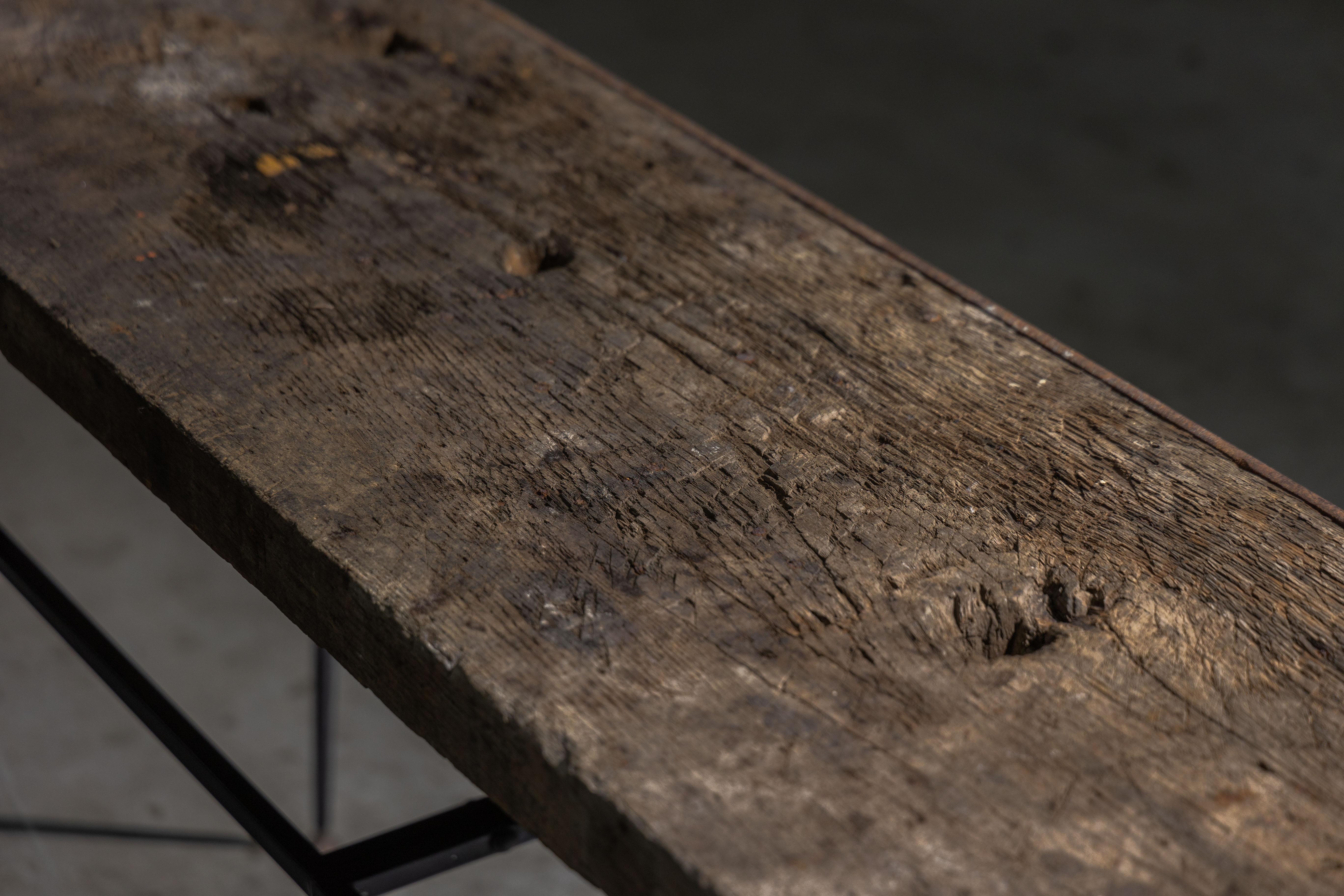 Contemporary Industrial Wabi Sabi Console Table, France, 21st Century For Sale