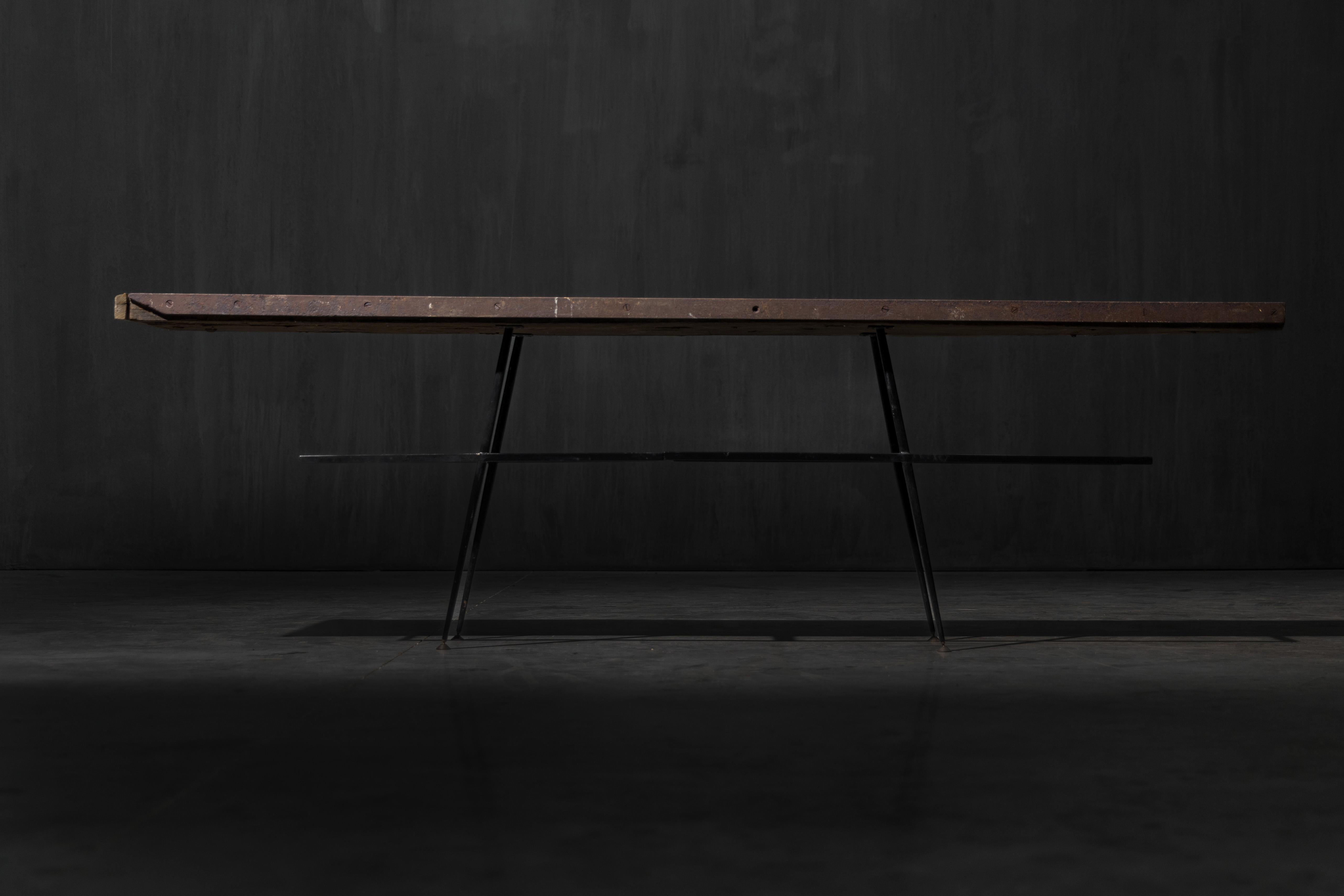 Industrial Wabi Sabi Console Table, France, 21st Century For Sale 1