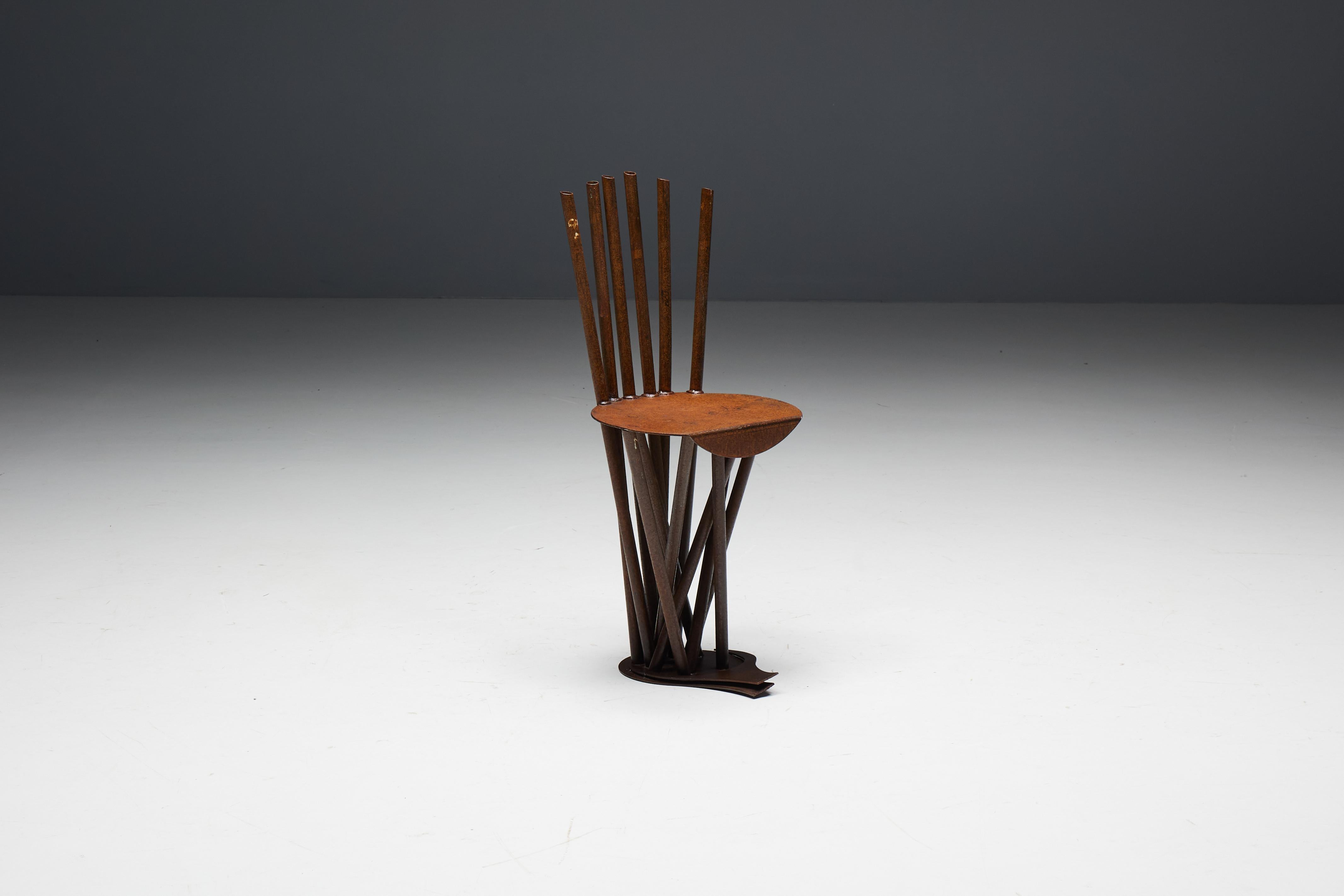 Industrial Wabi Sabi Primitive Chairs, France, 1950s For Sale 10