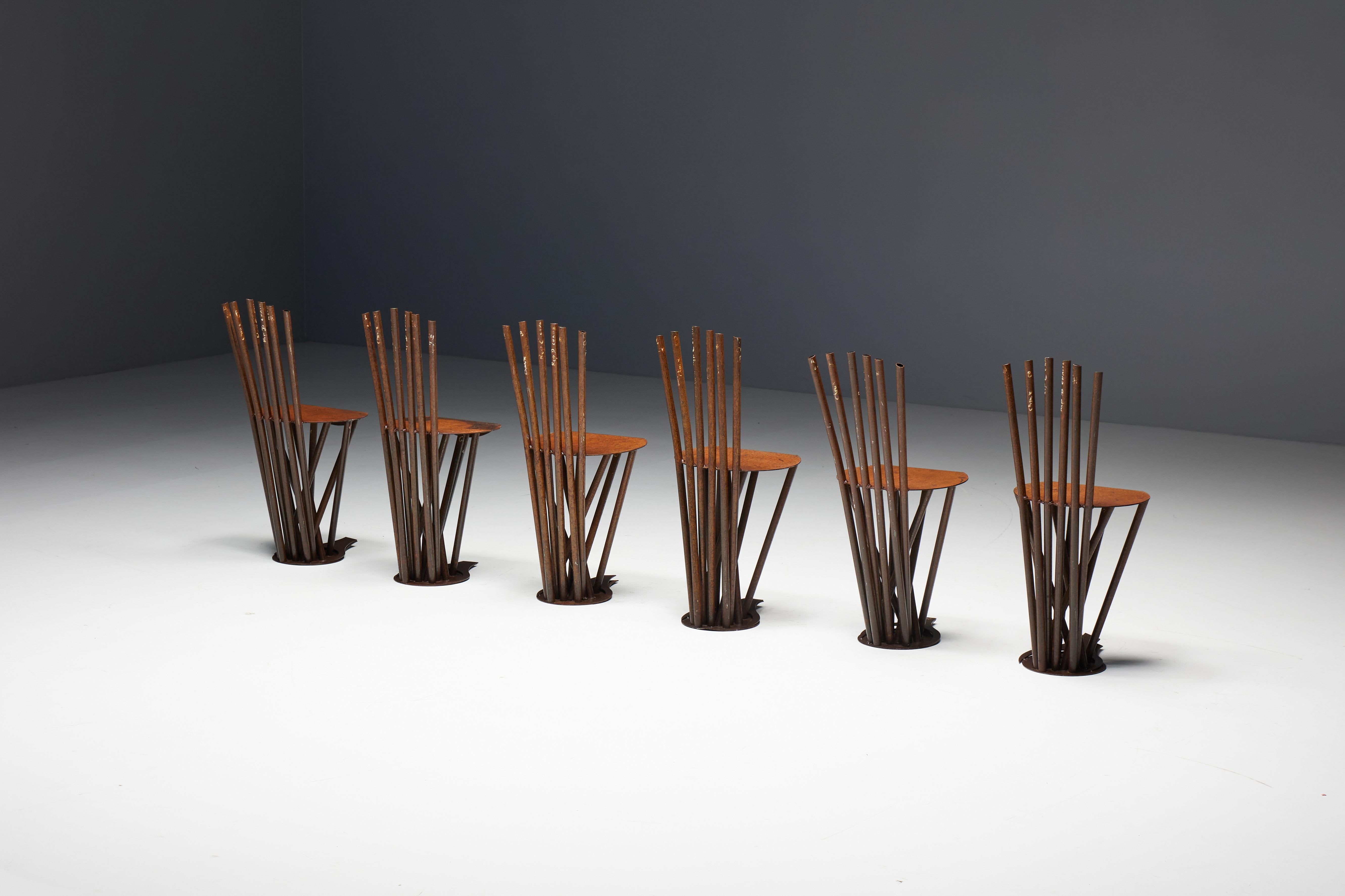 Industrial Wabi Sabi Primitive Chairs, France, 1950s In Excellent Condition For Sale In Antwerp, BE