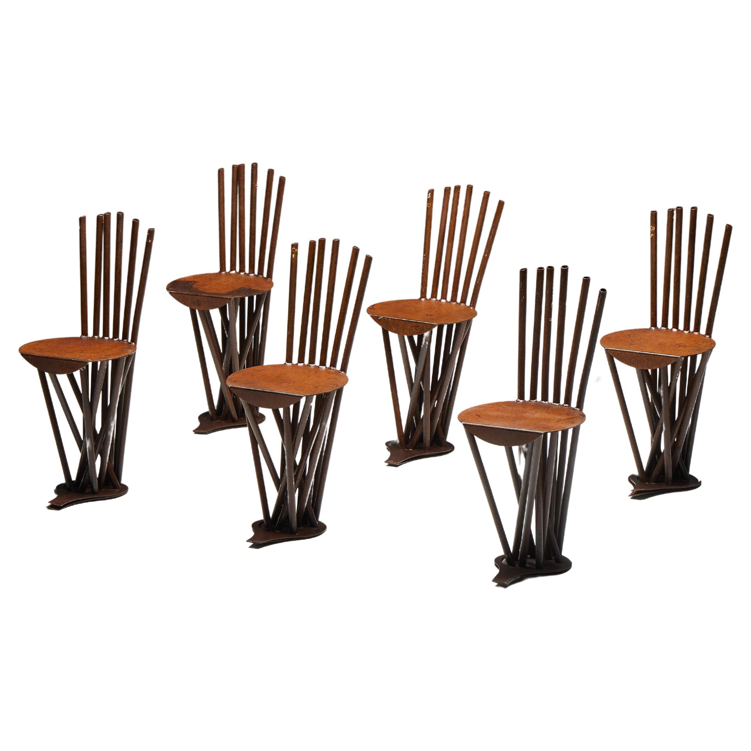 Industrial Wabi Sabi Primitive Chairs, France, 1950s
