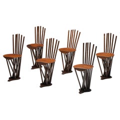 Industrial Wabi Sabi Primitive Chairs, France, 1950s
