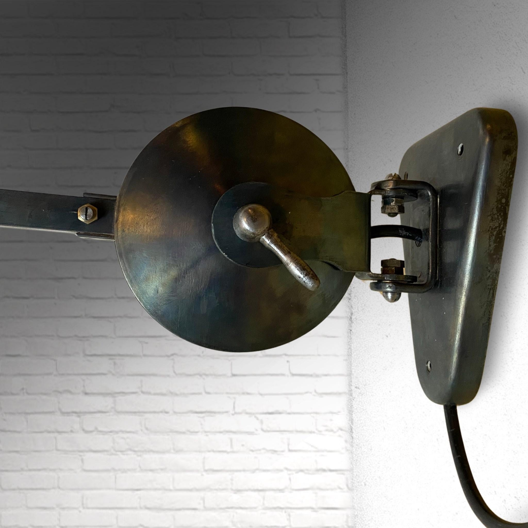 Mid-20th Century Industrial wall lamp by Metallwerke Schröder, Lobenstein, German, 1940s For Sale