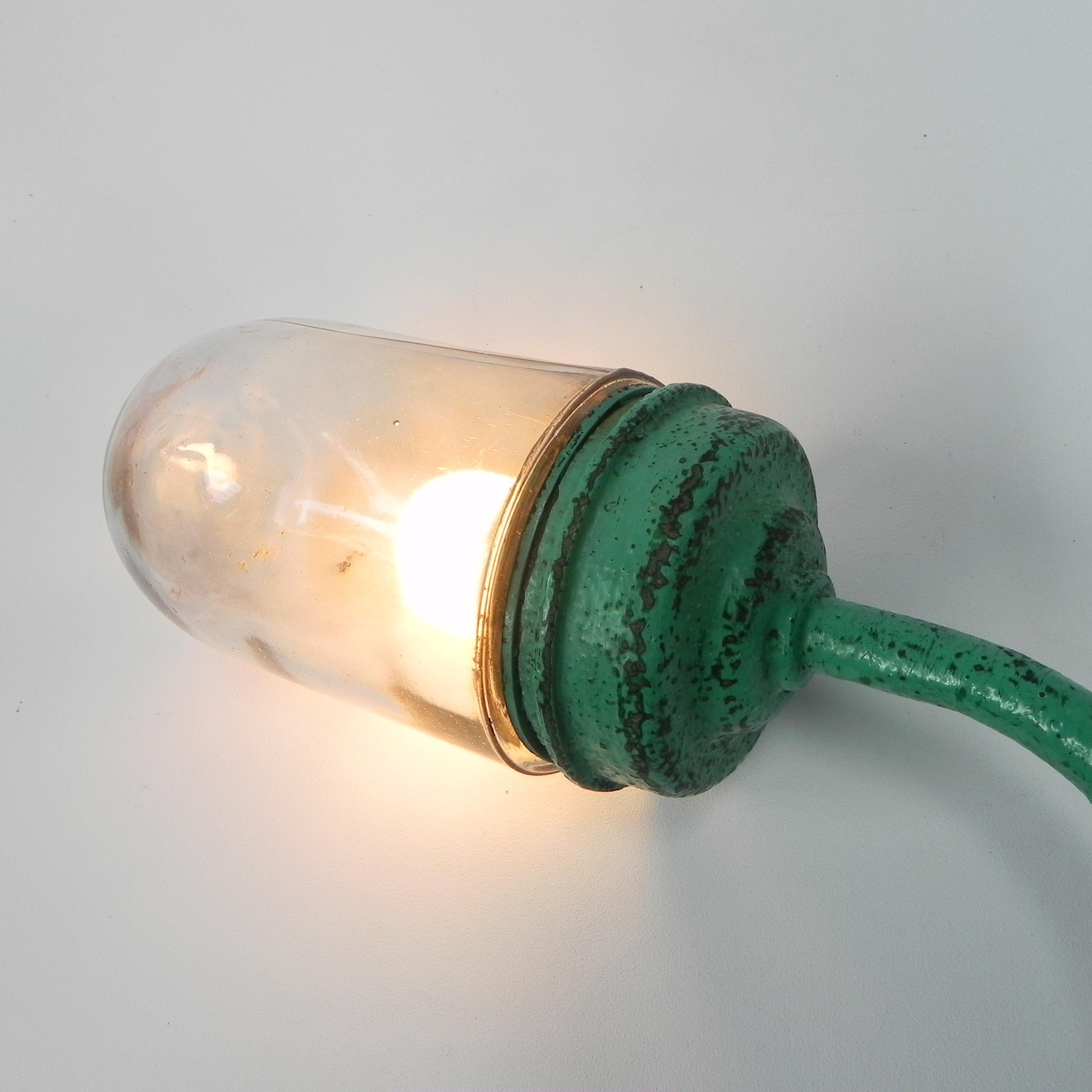 Industrial wall lamp, cast iron, glass For Sale 3