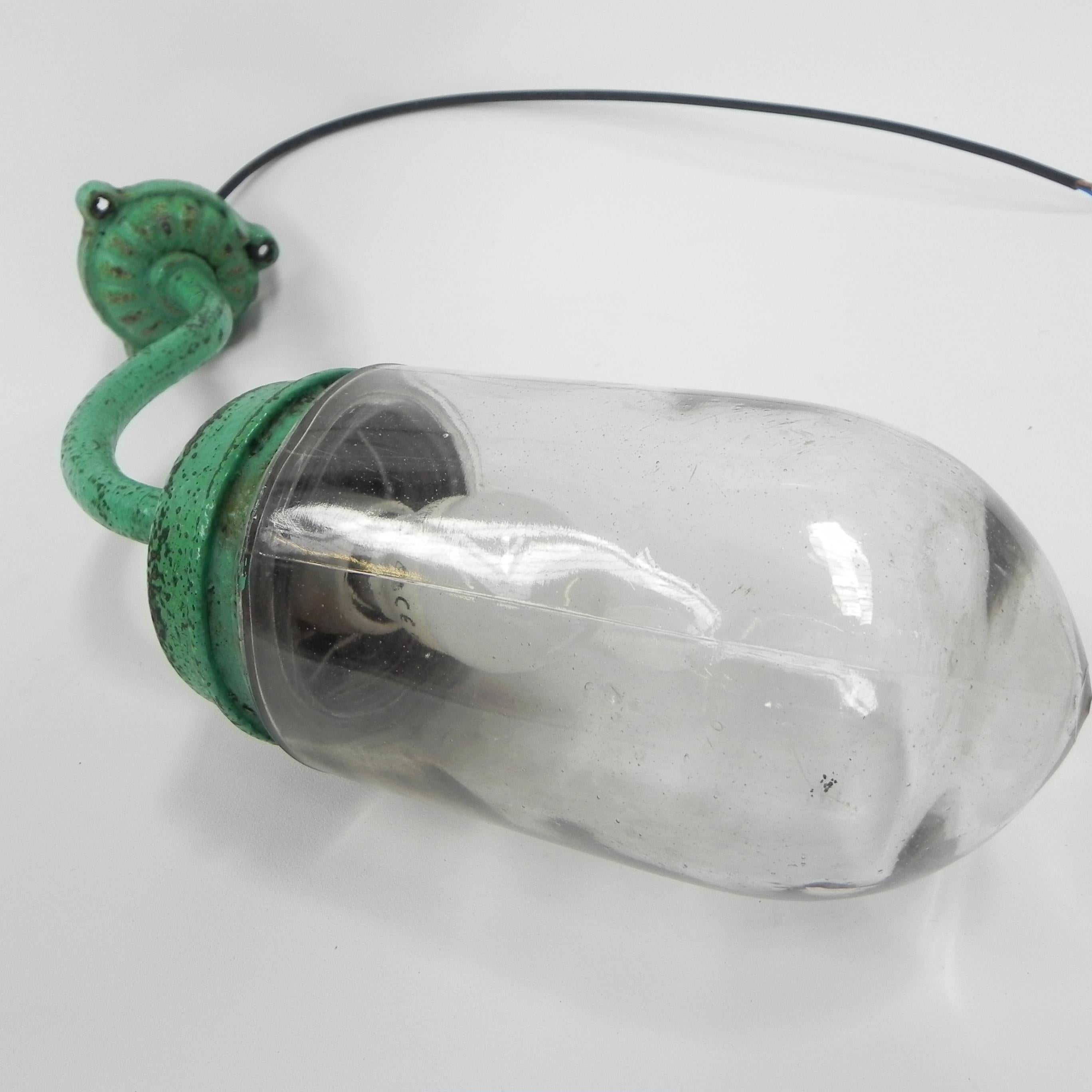 Industrial wall lamp, cast iron, glass For Sale 9