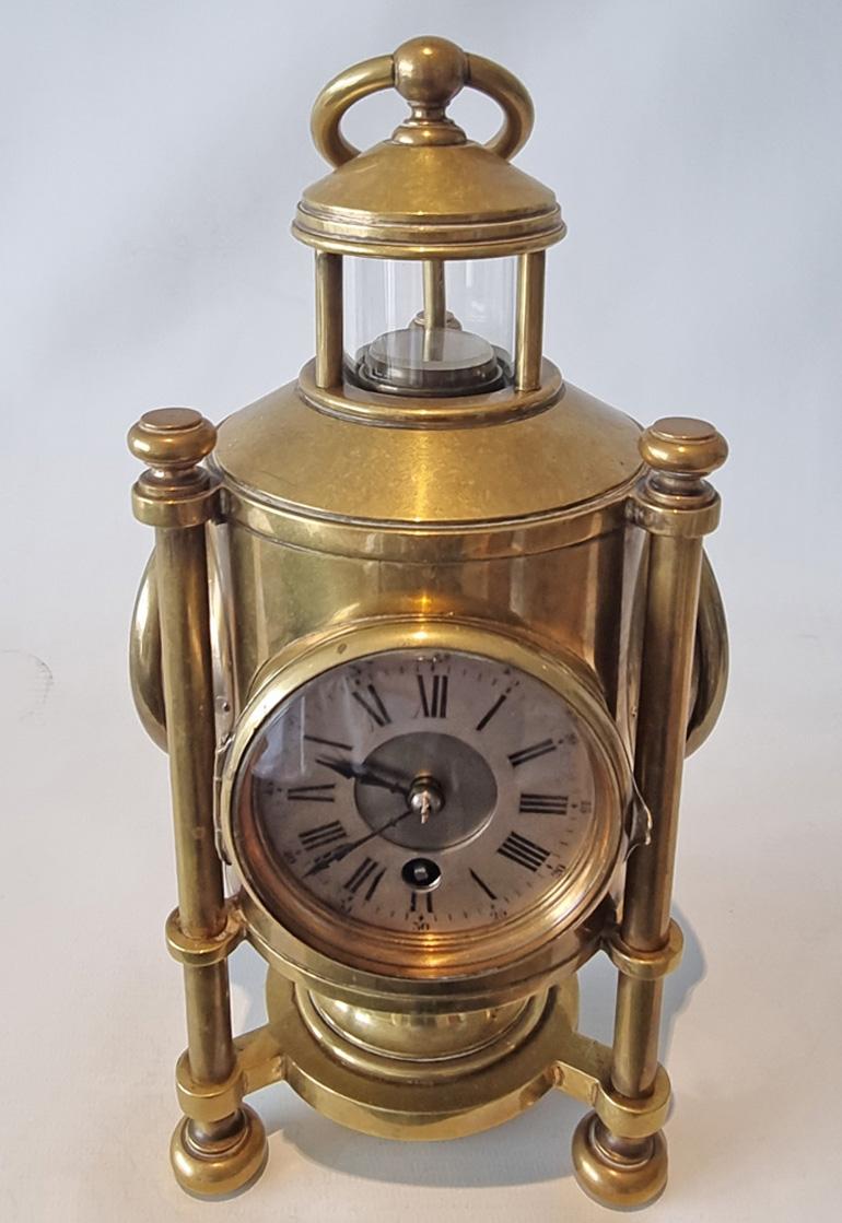 Industrielle Wetterstation Davy's Miner's Lampenuhr-Kompendium von Guilmet (Spätes 19. Jahrhundert)