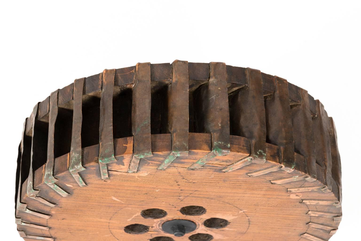 Industrial Wheel Sculpture In Good Condition For Sale In Stamford, CT