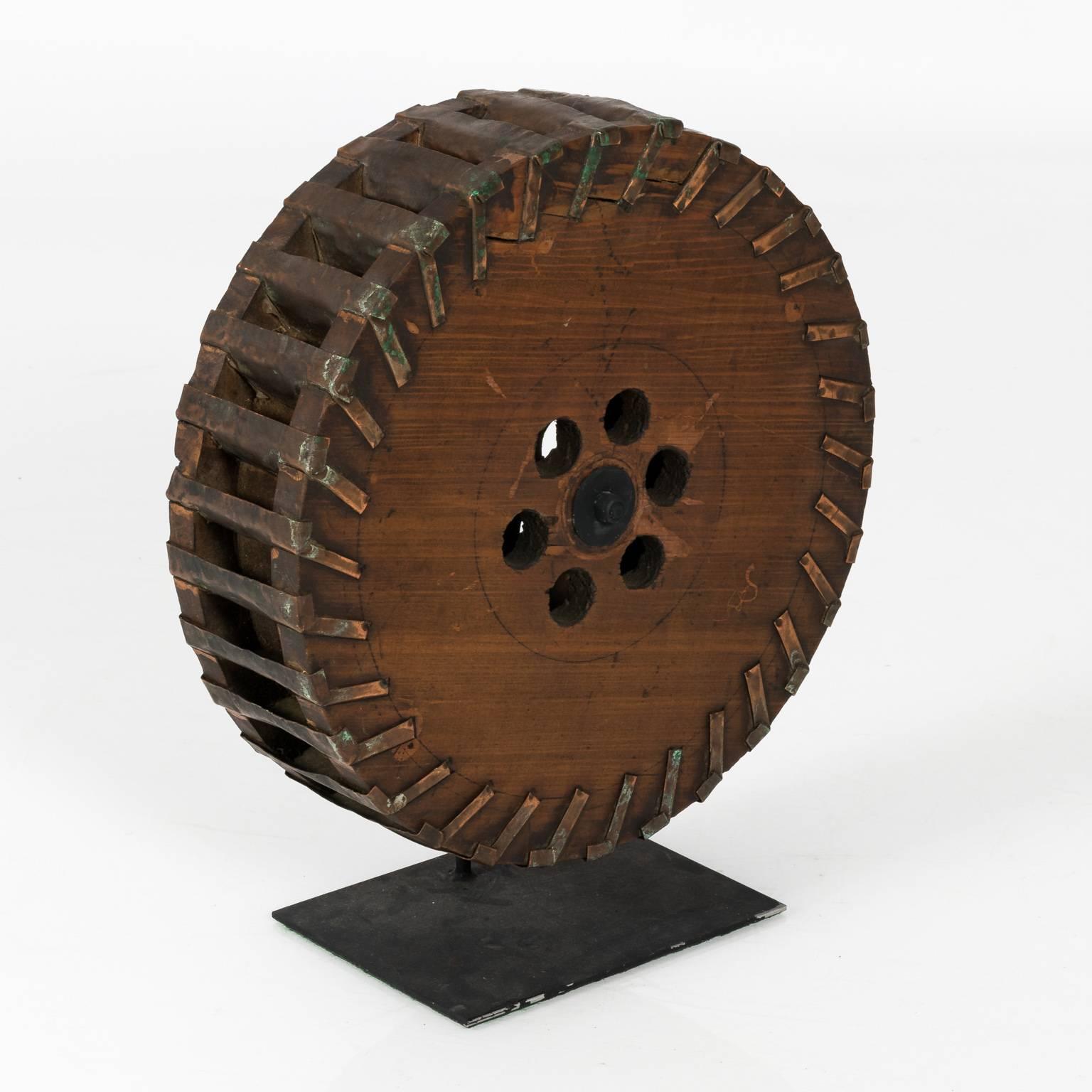 Metal Industrial Wheel Sculpture For Sale