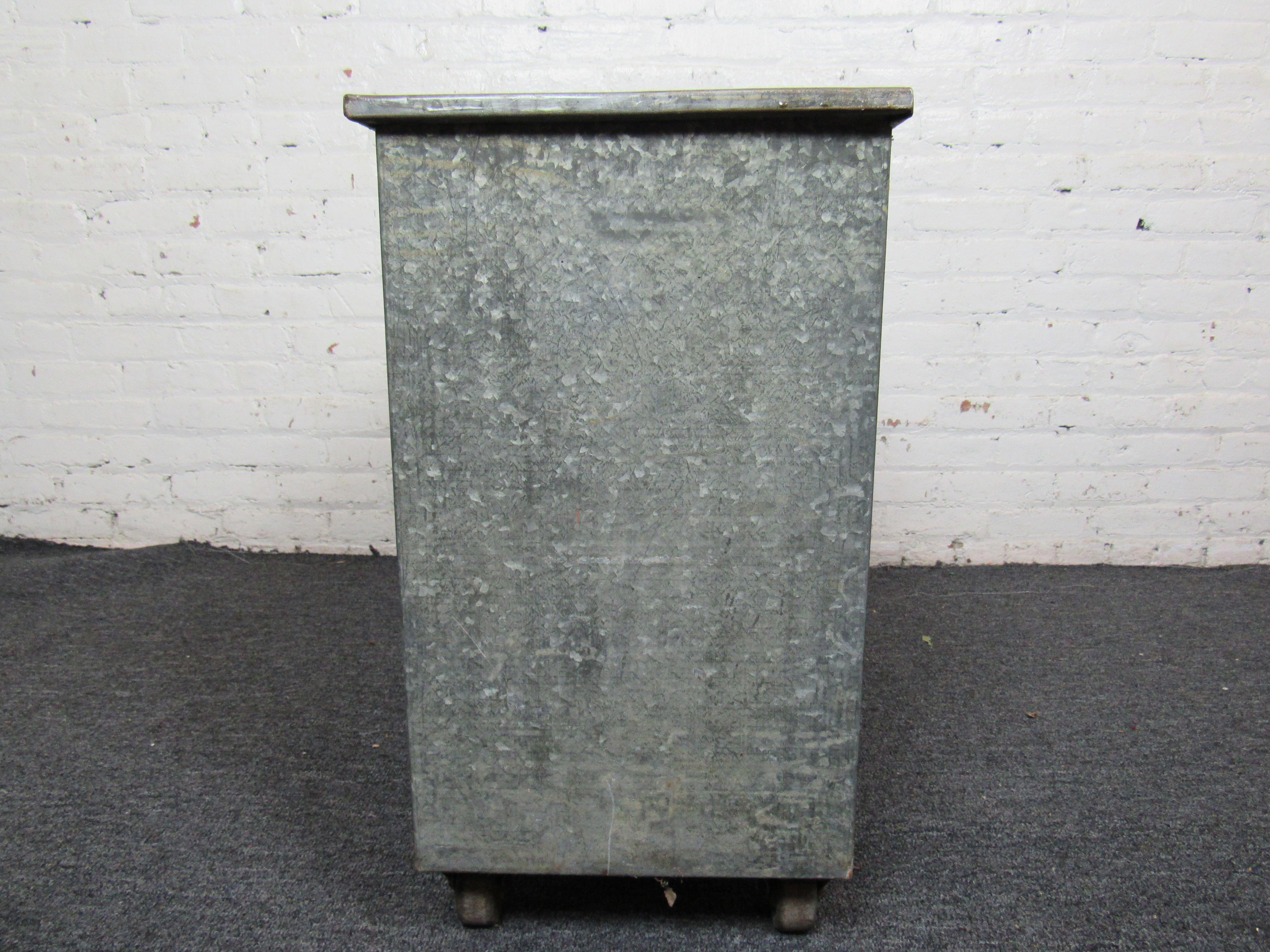 Tin Industrial Wilder Rolling Metal Box For Sale
