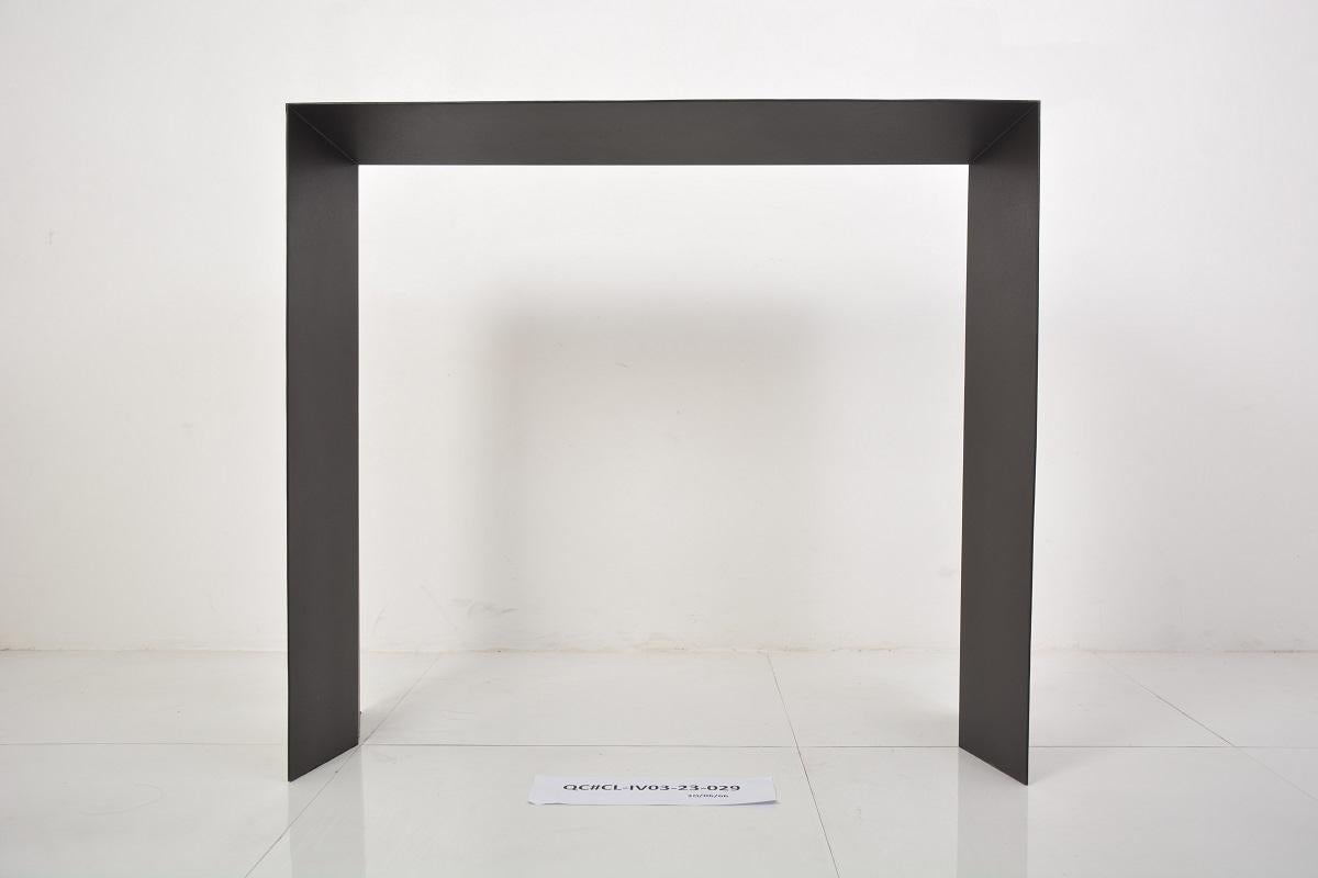 Industrial Wing Console in Steel and Textural Linen by Elan Atelier (Preorder) For Sale 4