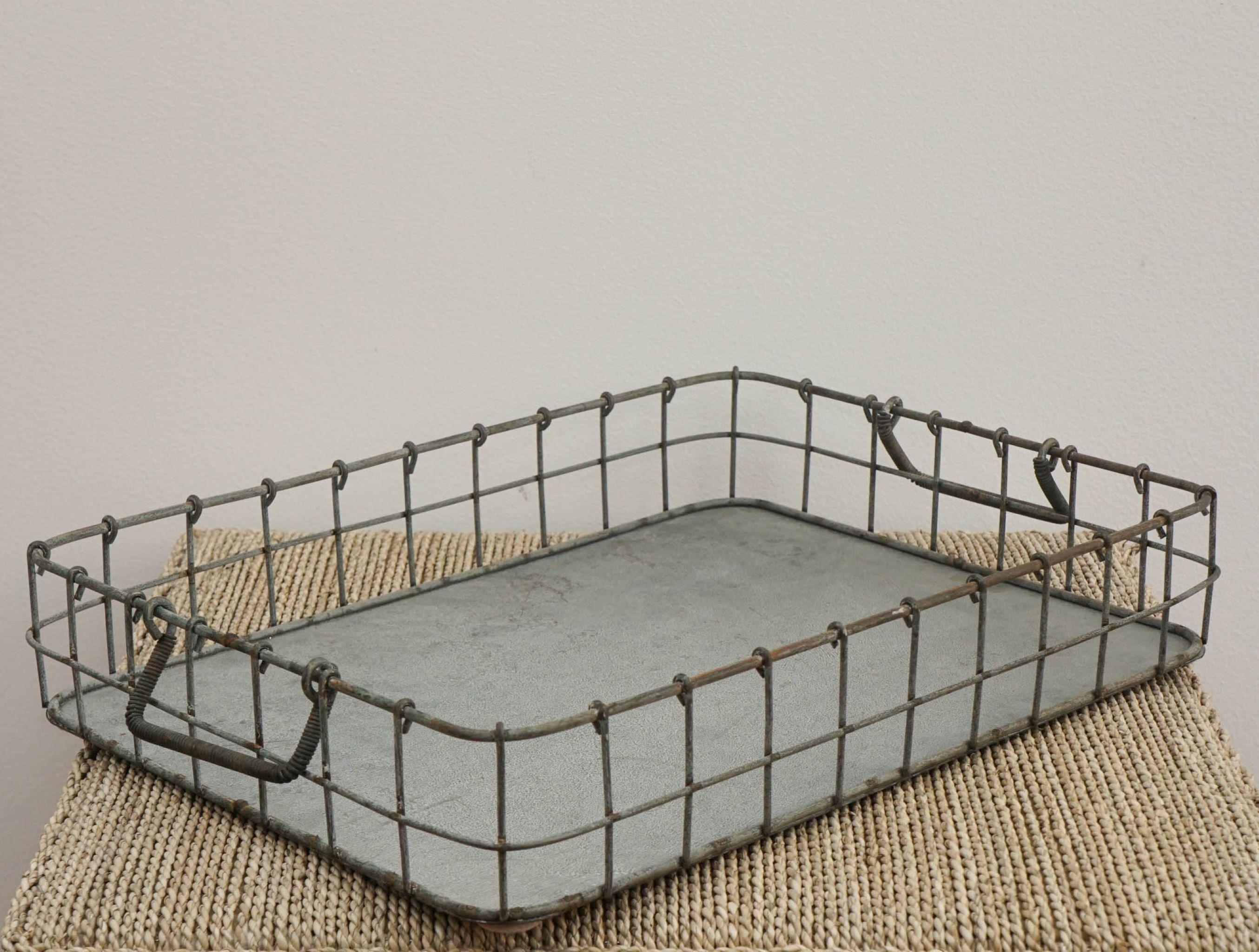 Unknown Industrial Wire Basket / Serving Tray  For Sale