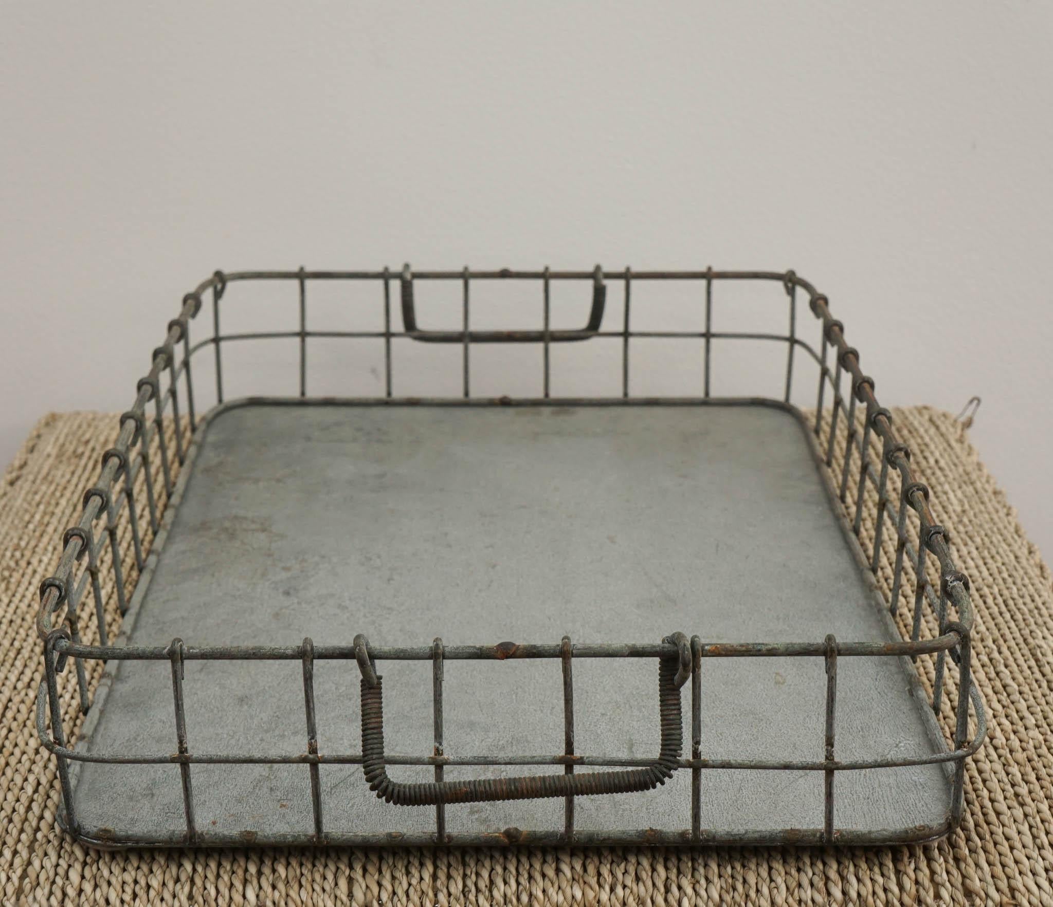 Metal Industrial Wire Basket / Serving Tray  For Sale