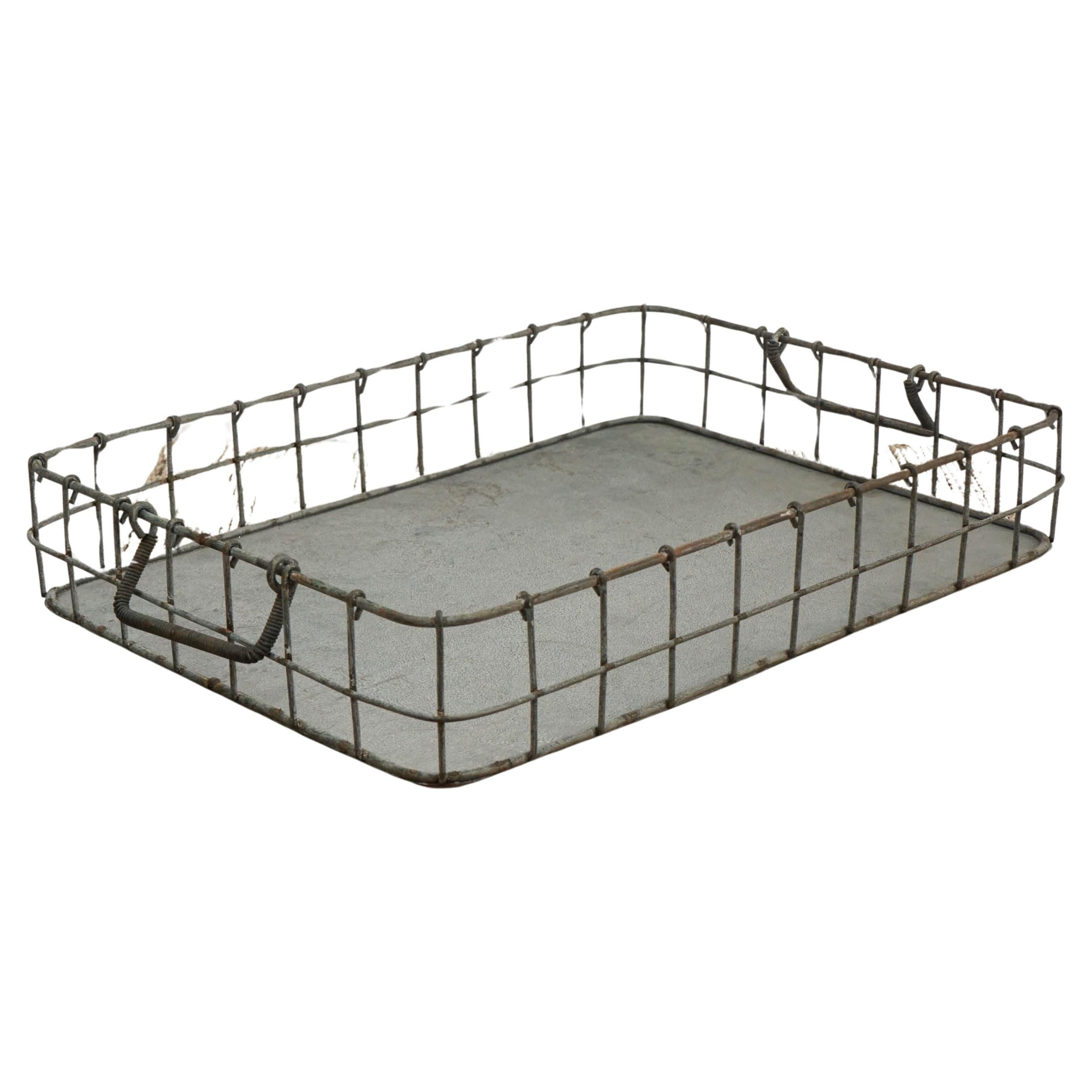 Industrial Wire Basket / Serving Tray  For Sale