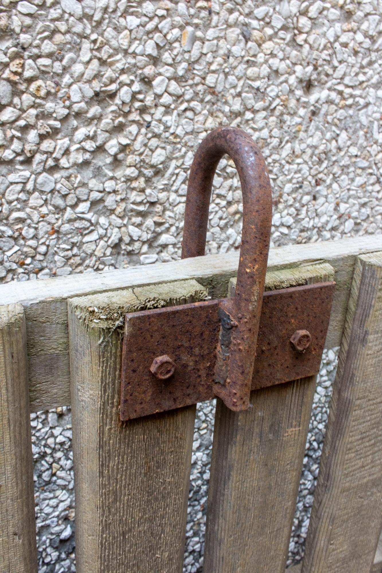 Vintage French Wood & Iron Industrial Crate Planter, Four Available 3