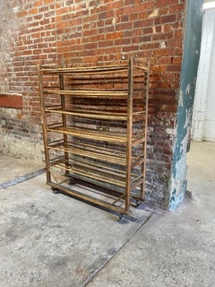 Industrial Wood Shelving Rolling Rack