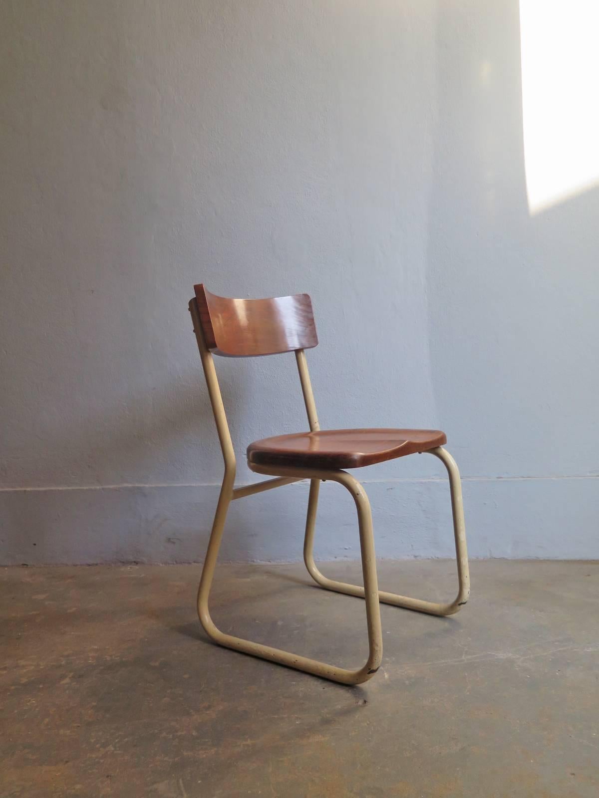 Industrial Wooden and Metal Chair For Sale 2
