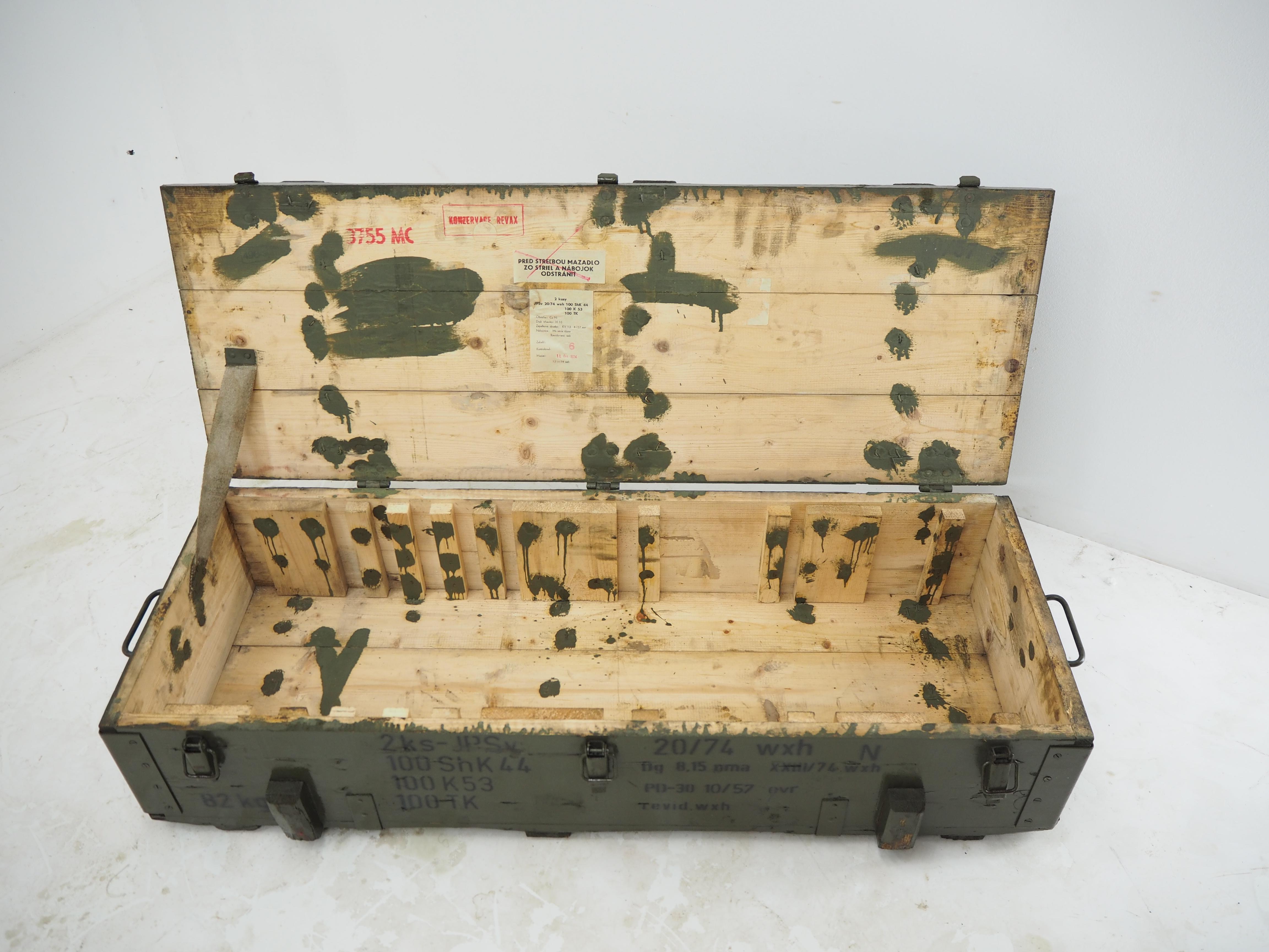 Industrial Wooden Army Crate, Boxes, 50 item available, 1960s For Sale 3