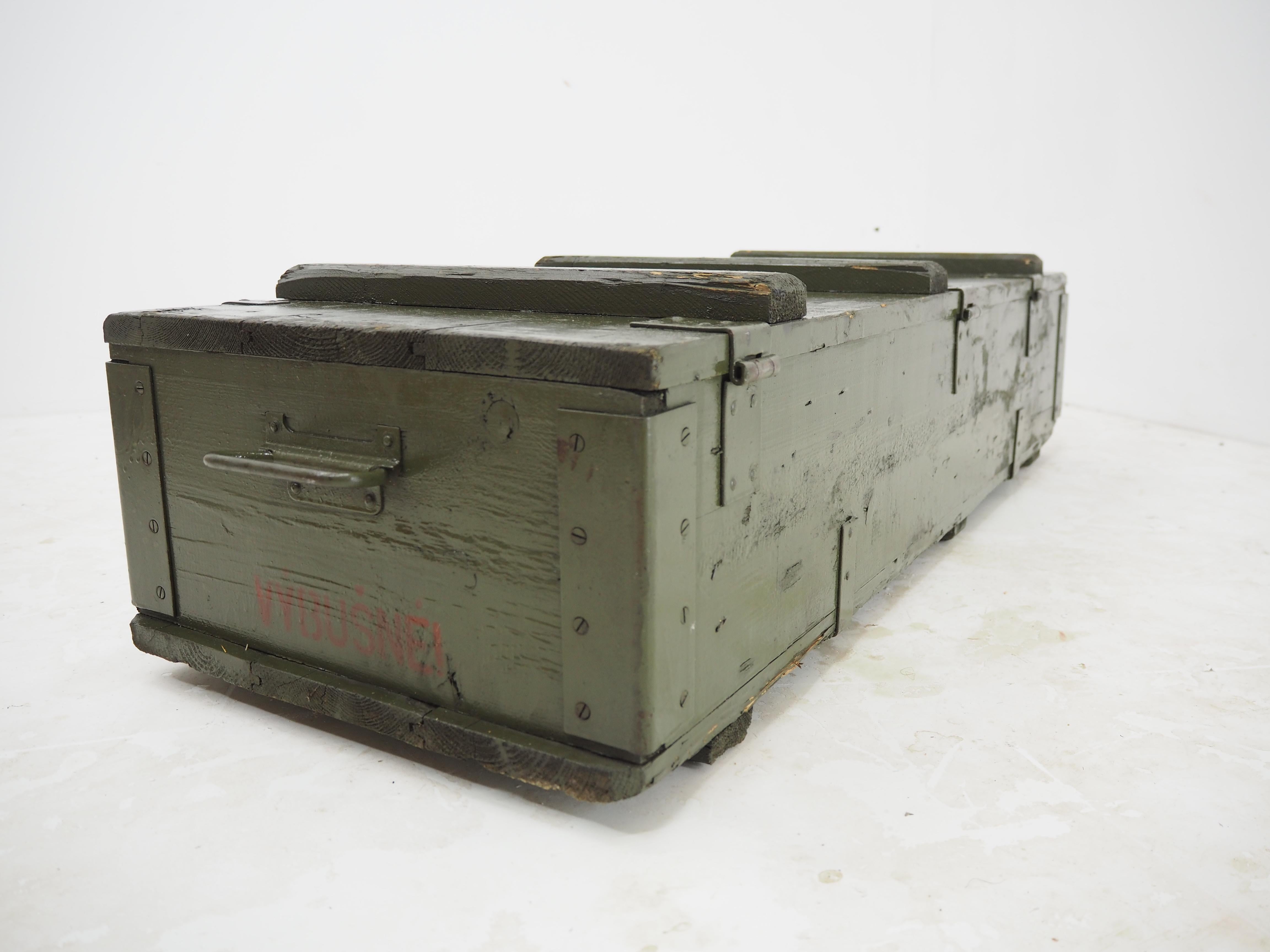 Mid-20th Century Industrial Wooden Army Crate, Boxes, 50 item available, 1960s For Sale