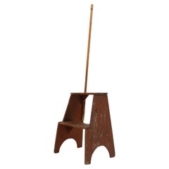 Industrial Wooden Stepladder, France ca. 1900