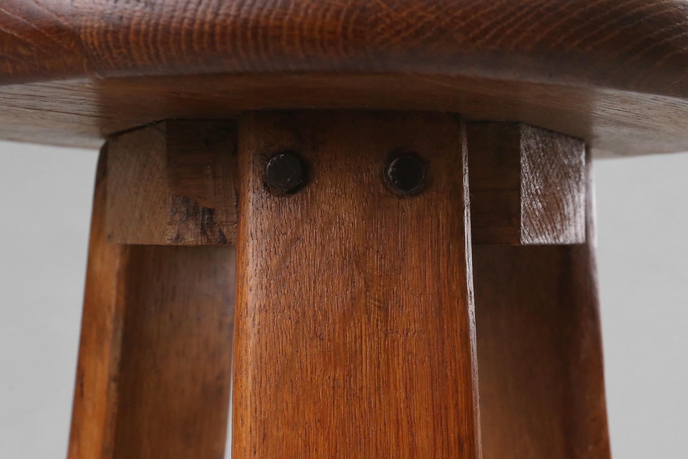 Industrial wooden stool 1920's 2