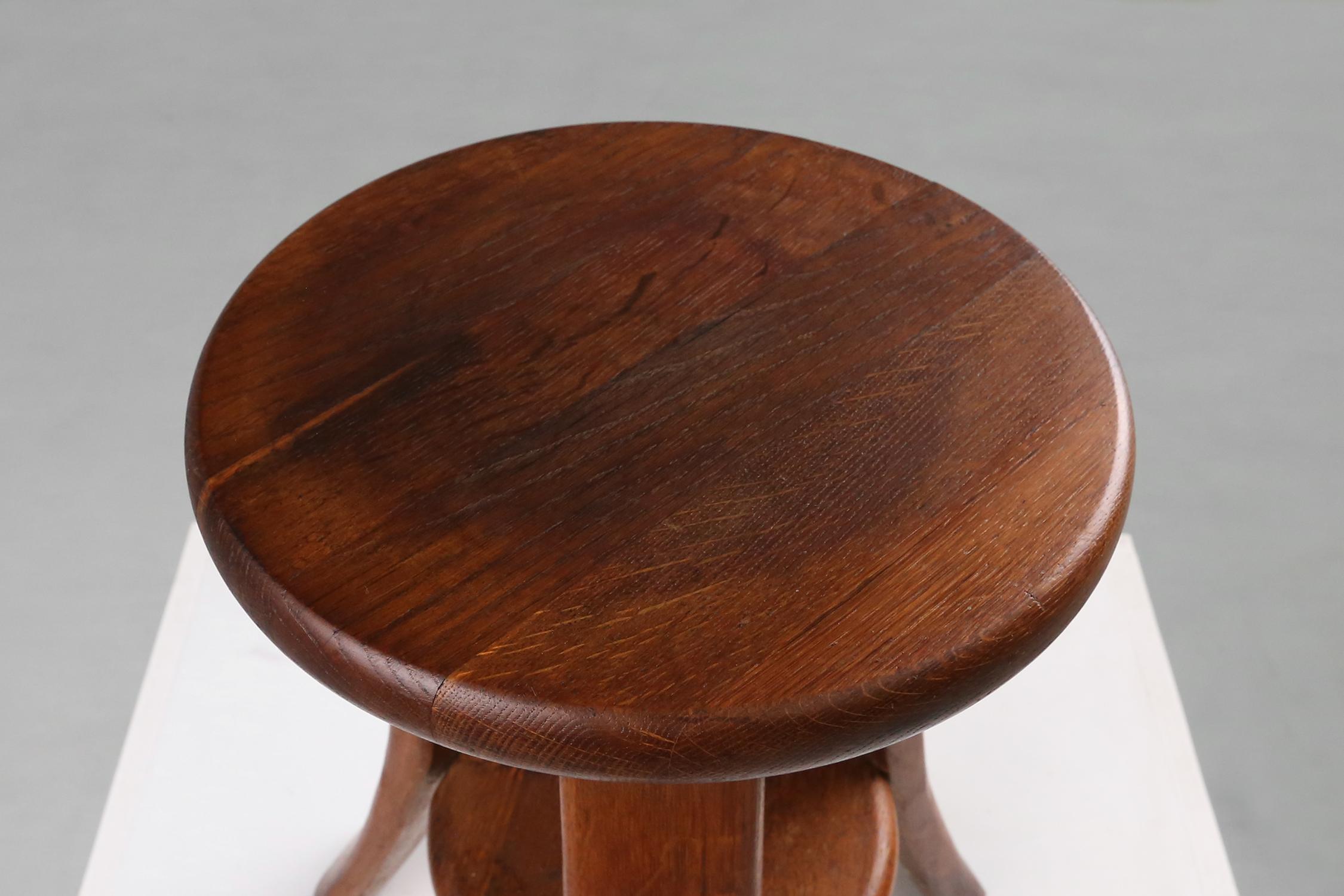 Industrial wooden stool 1920's 3