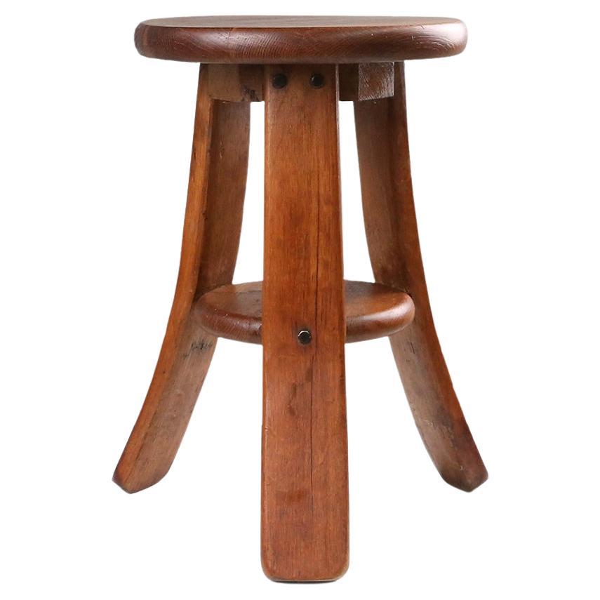 Industrial wooden stool 1920's