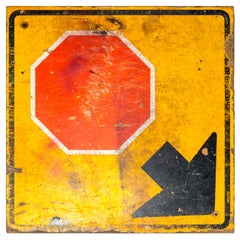 Industrial Wooden Stop Sign, 20th Century