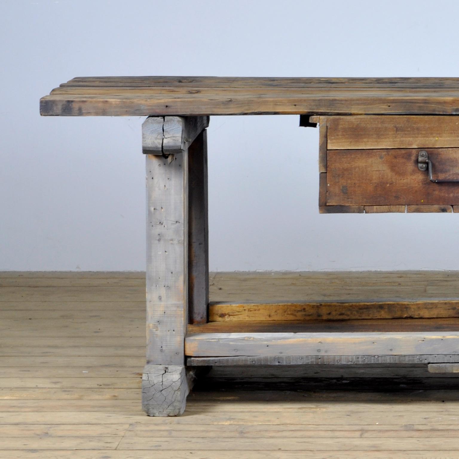 Industrial Wooden Worktable, 1950s 5