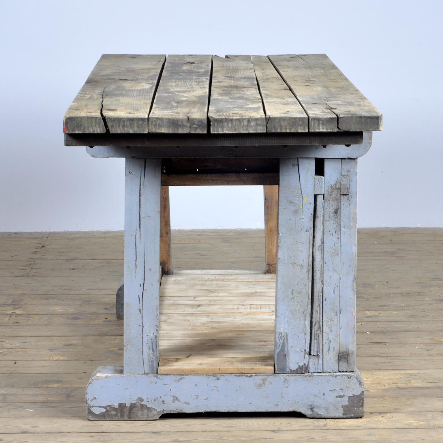 Mid-20th Century Industrial Wooden Worktable, 1950s