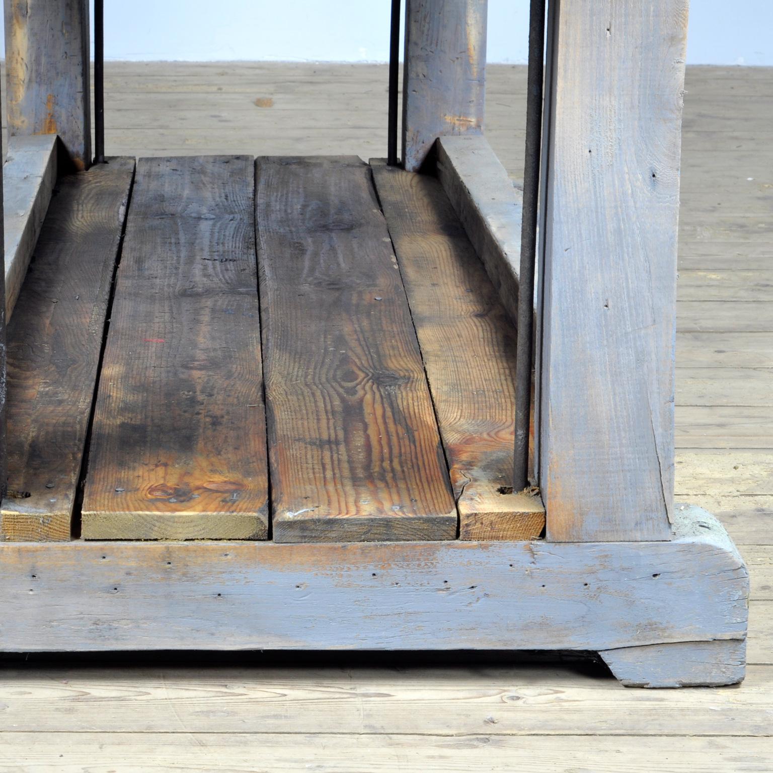 Industrial Wooden Worktable, 1950s 2