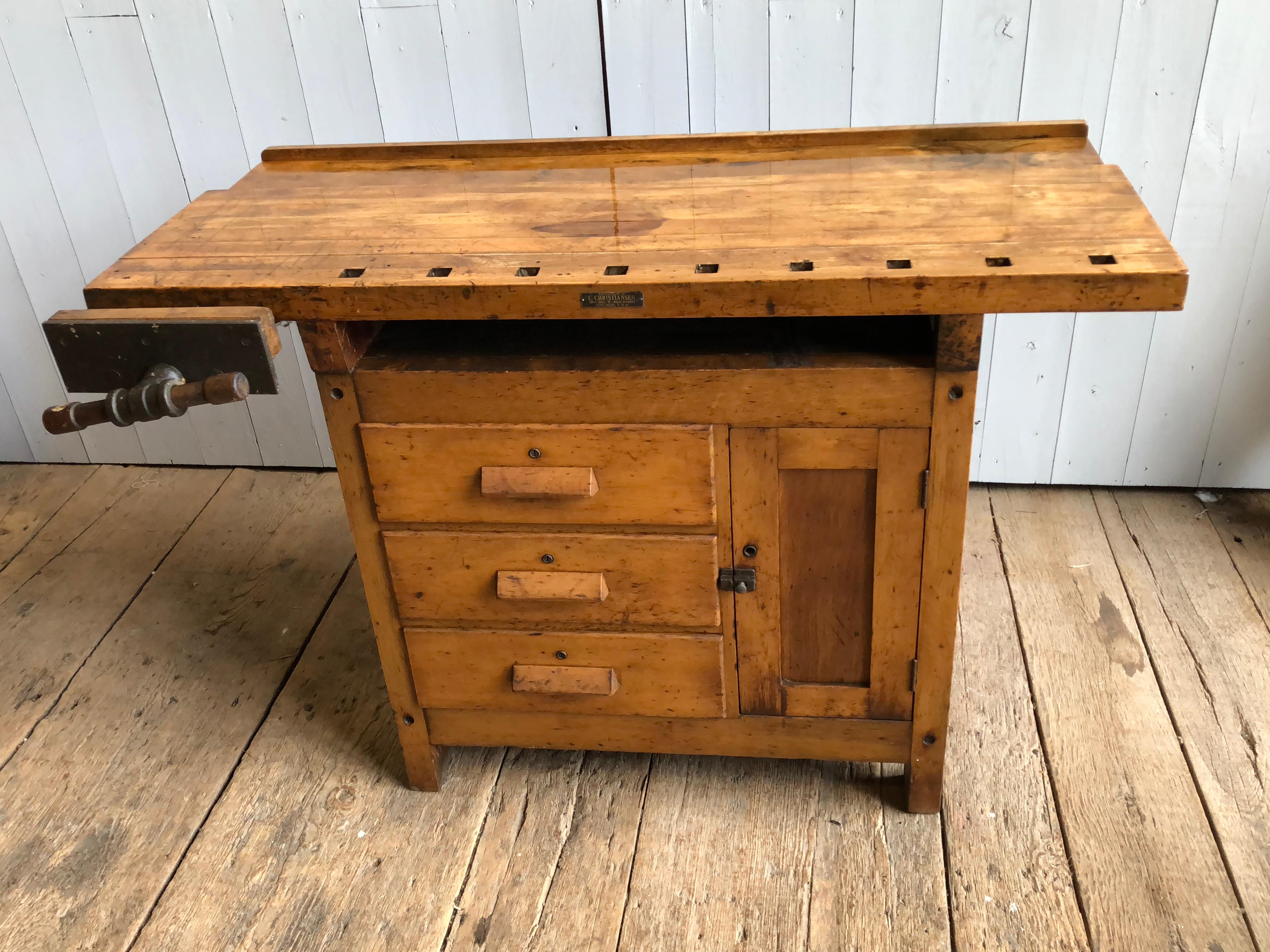 20th Century Industrial Work Bench