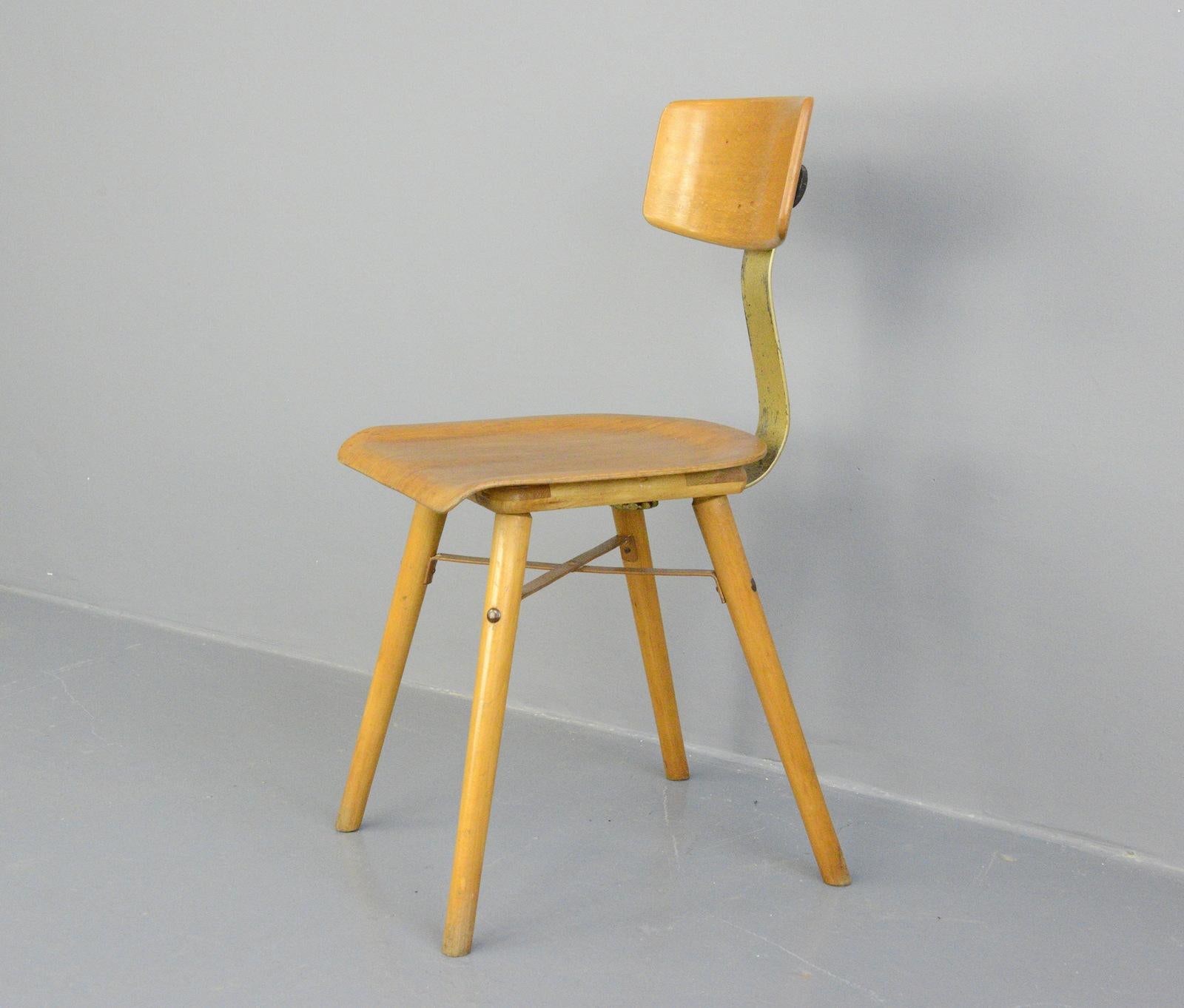 Mid-20th Century Industrial Work Stool By Ama, circa 1930s For Sale