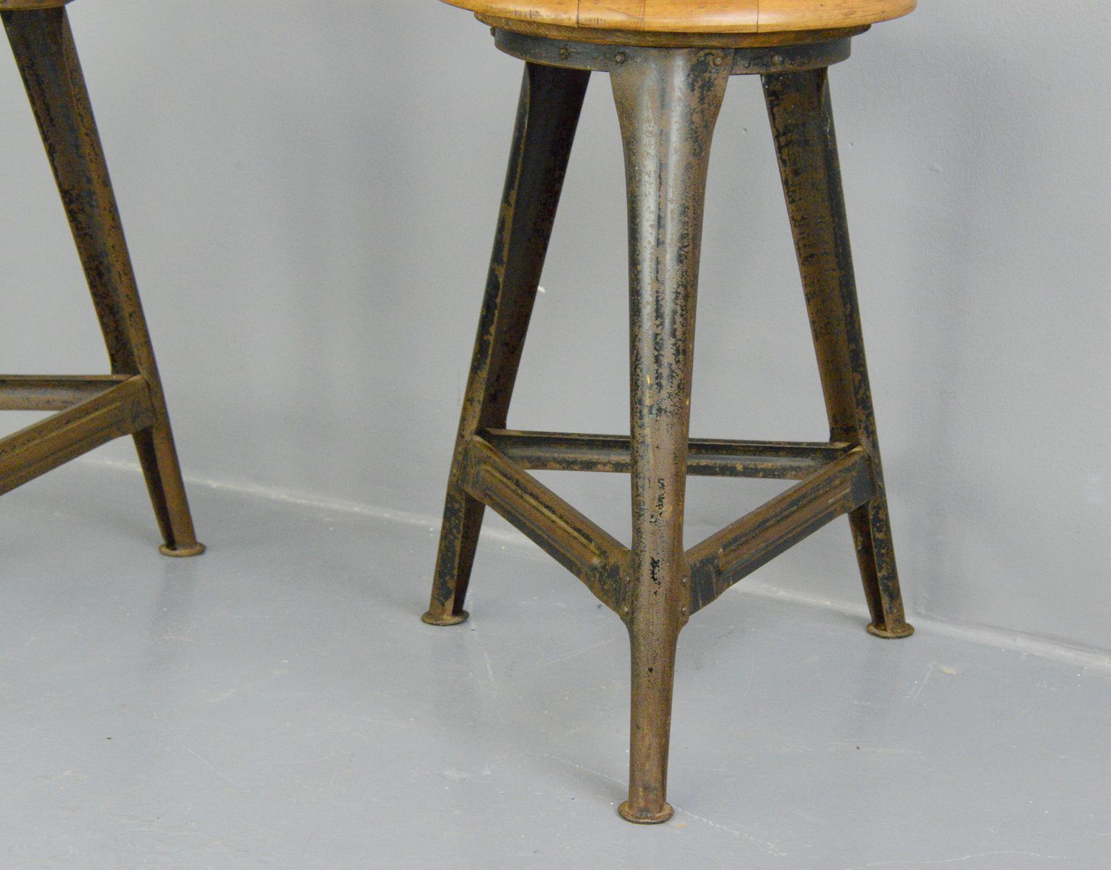 Industrial Work Stools by Ama, circa 1930s In Good Condition In Gloucester, GB